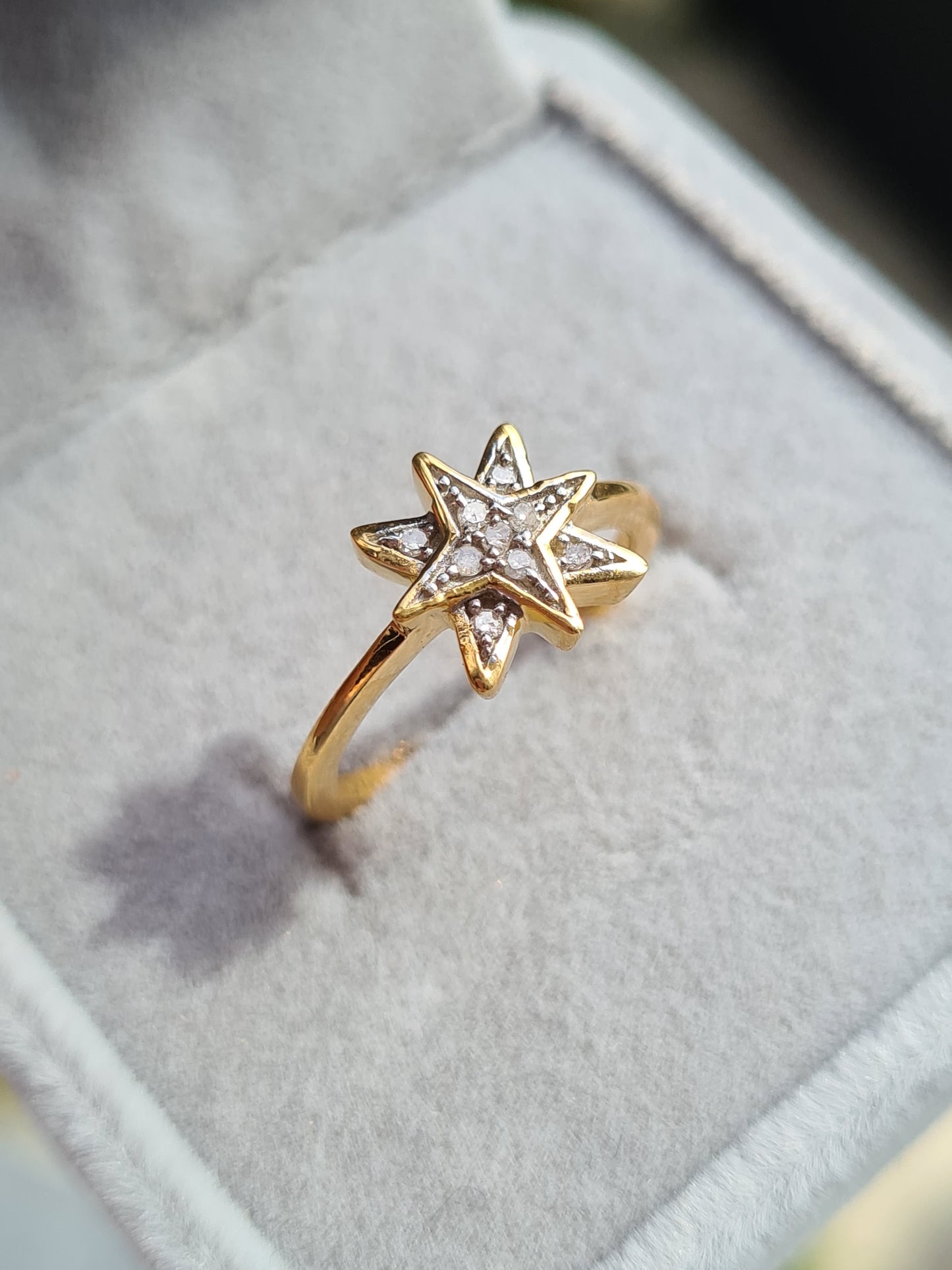Natural Diamond Ring in 14K Gold Overlay Sterling Silver SIZE H