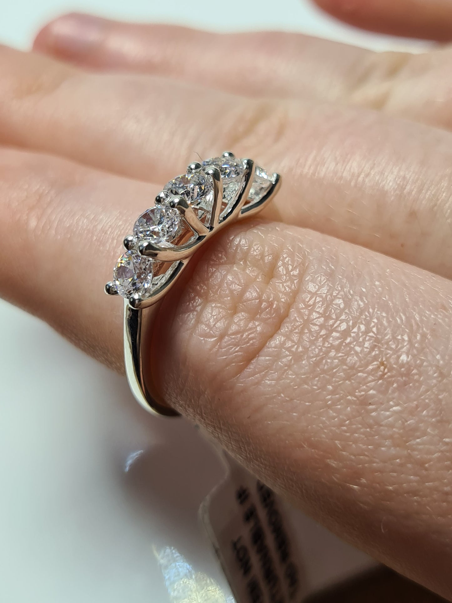 Swarovski Zirconia 5 Stone Ring 925 Sterling Silver SIZE O