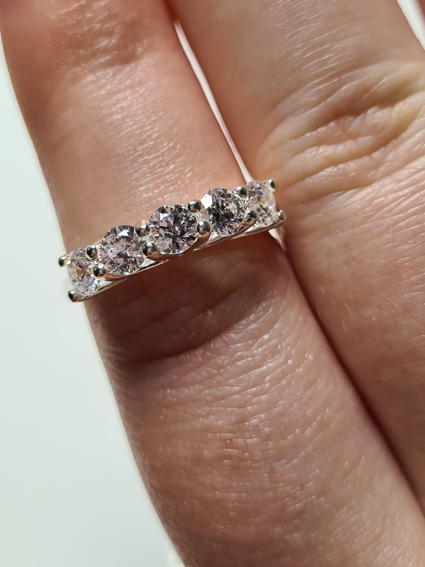 Swarovski Zirconia 5 Stone Ring 925 Sterling Silver SIZE O