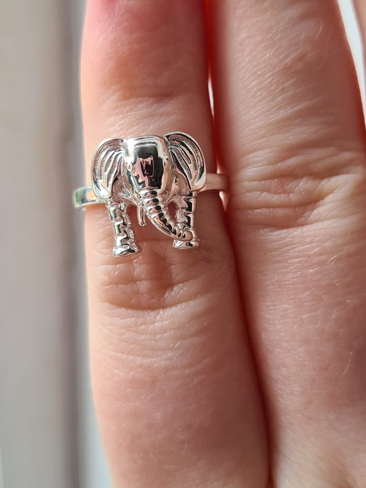 Elephant Sterling Silver Ring SIZE M