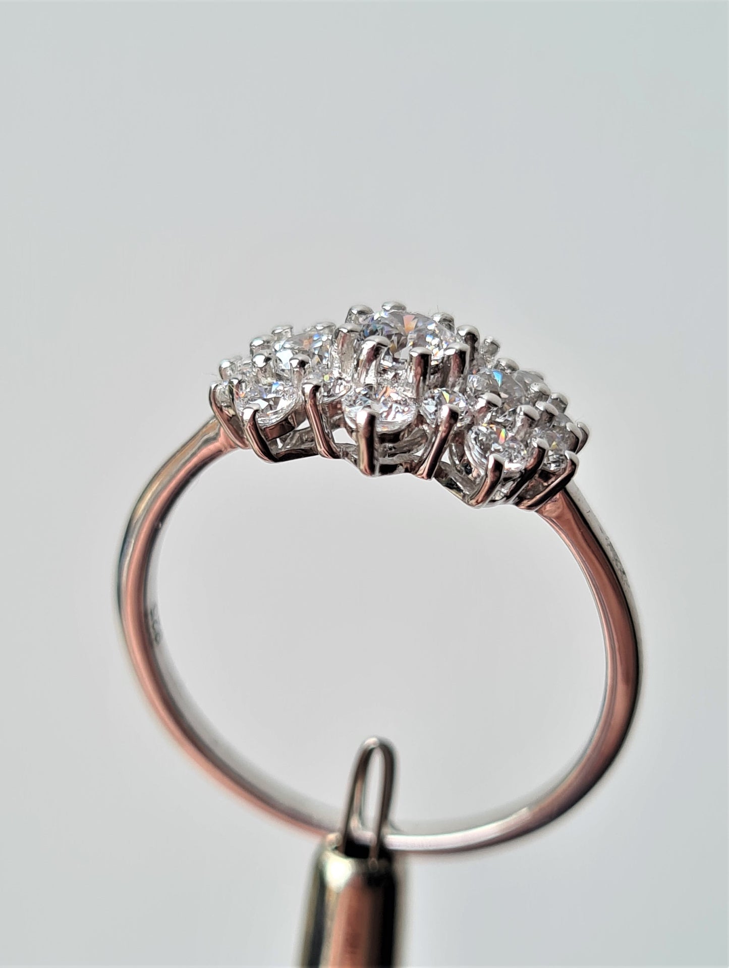 Swarovski Zirconia Cluster boat Ring 925 Sterling Silver SIZES S,U