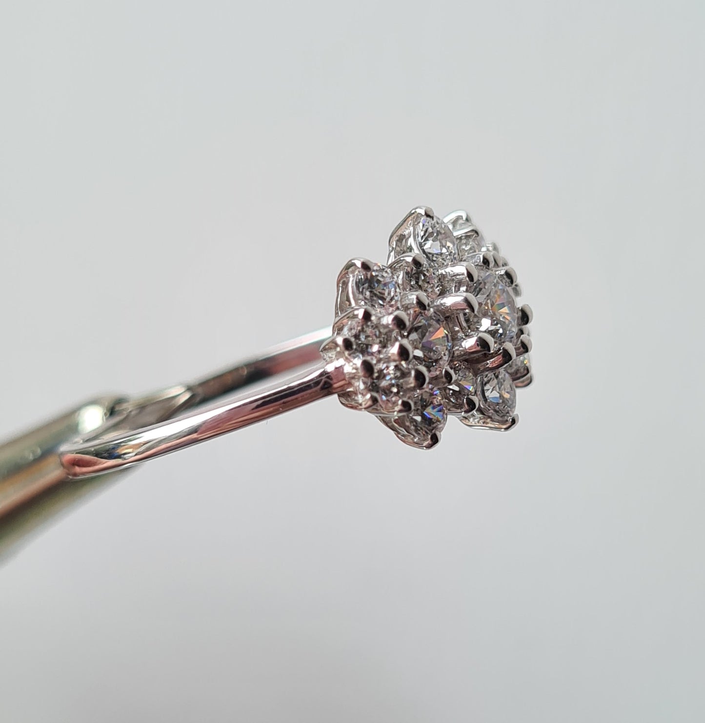 Swarovski Zirconia Cluster boat Ring 925 Sterling Silver SIZES S,U