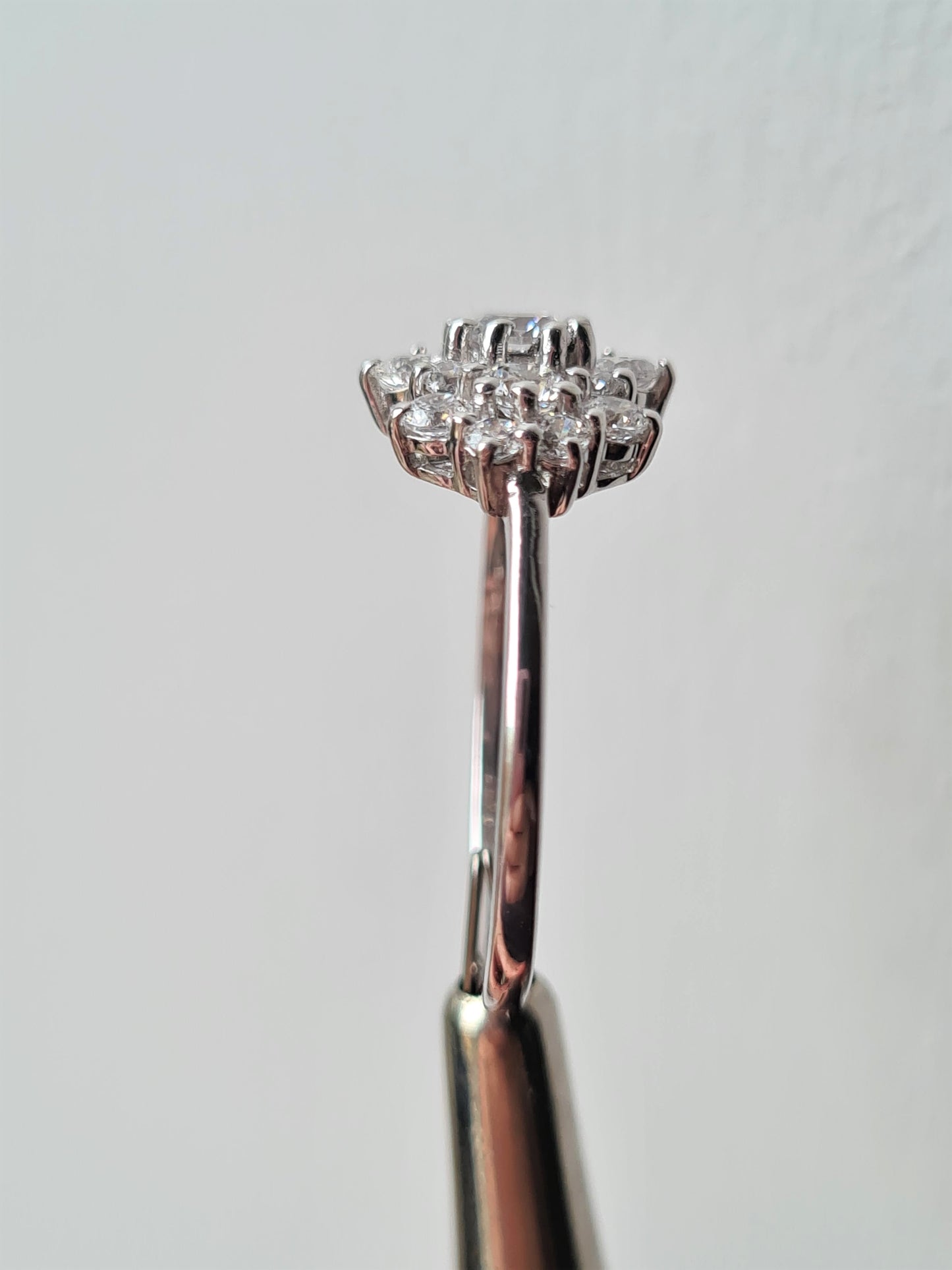 Swarovski Zirconia Cluster boat Ring 925 Sterling Silver SIZES S,U