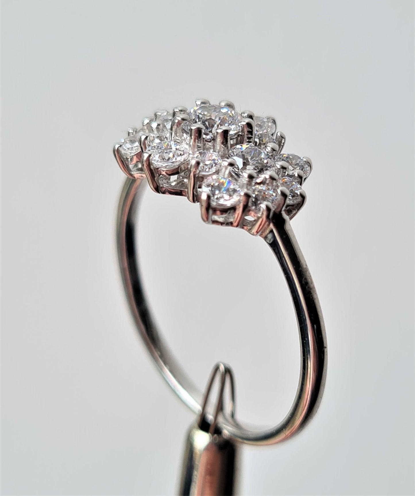 Swarovski Zirconia Cluster boat Ring 925 Sterling Silver SIZES S,U