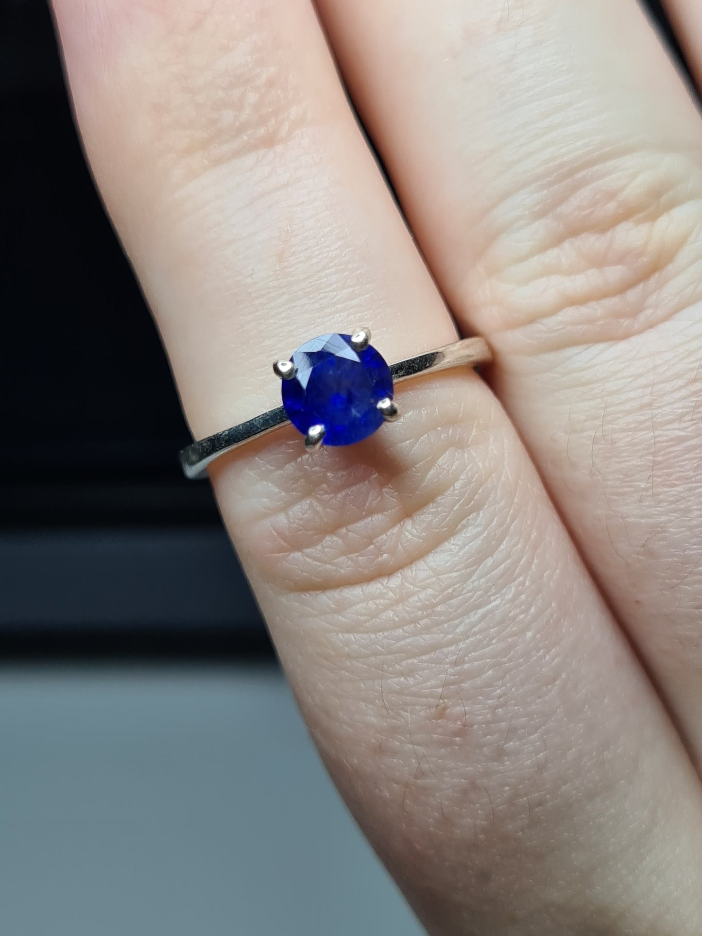 Masoala Sapphire and Blue Apatite Ring in Sterling Silver SIZES M , N