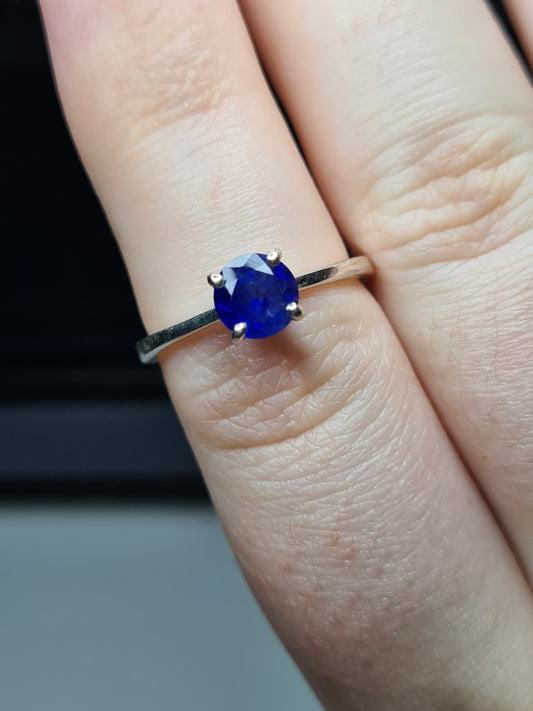 Masoala Sapphire and Blue Apatite Ring in Sterling Silver SIZES M , N