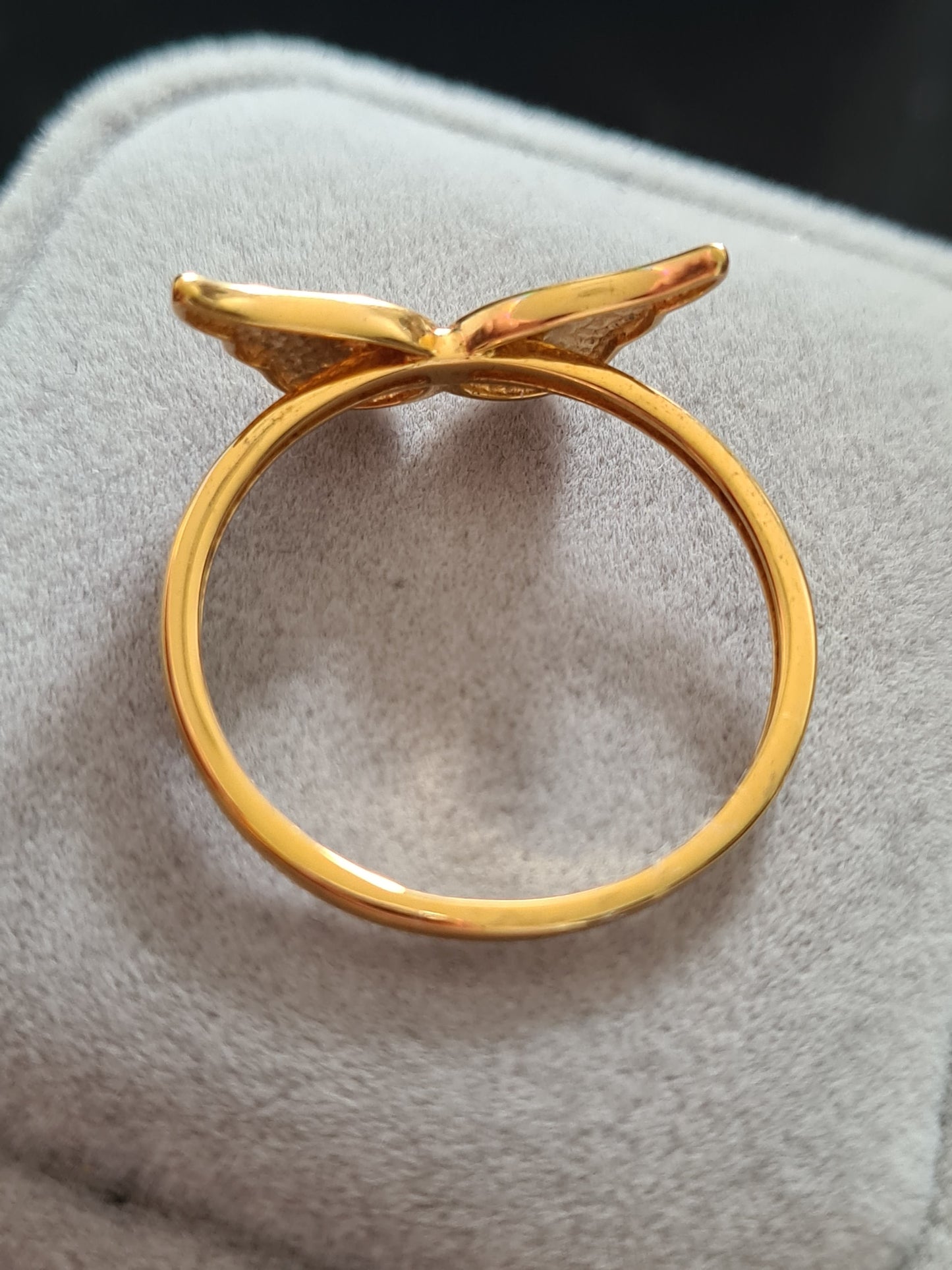 Diamond Angel Wing Ring in 14K Gold Over Sterling Silver SIZE U