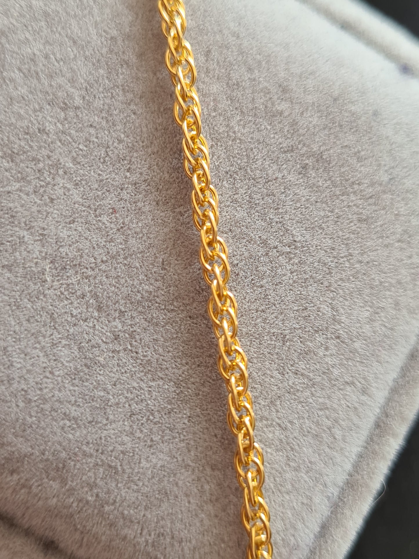 Italian Made Rope Bracelet Size 7.5 in 14K Gold Overlay Sterling Silver