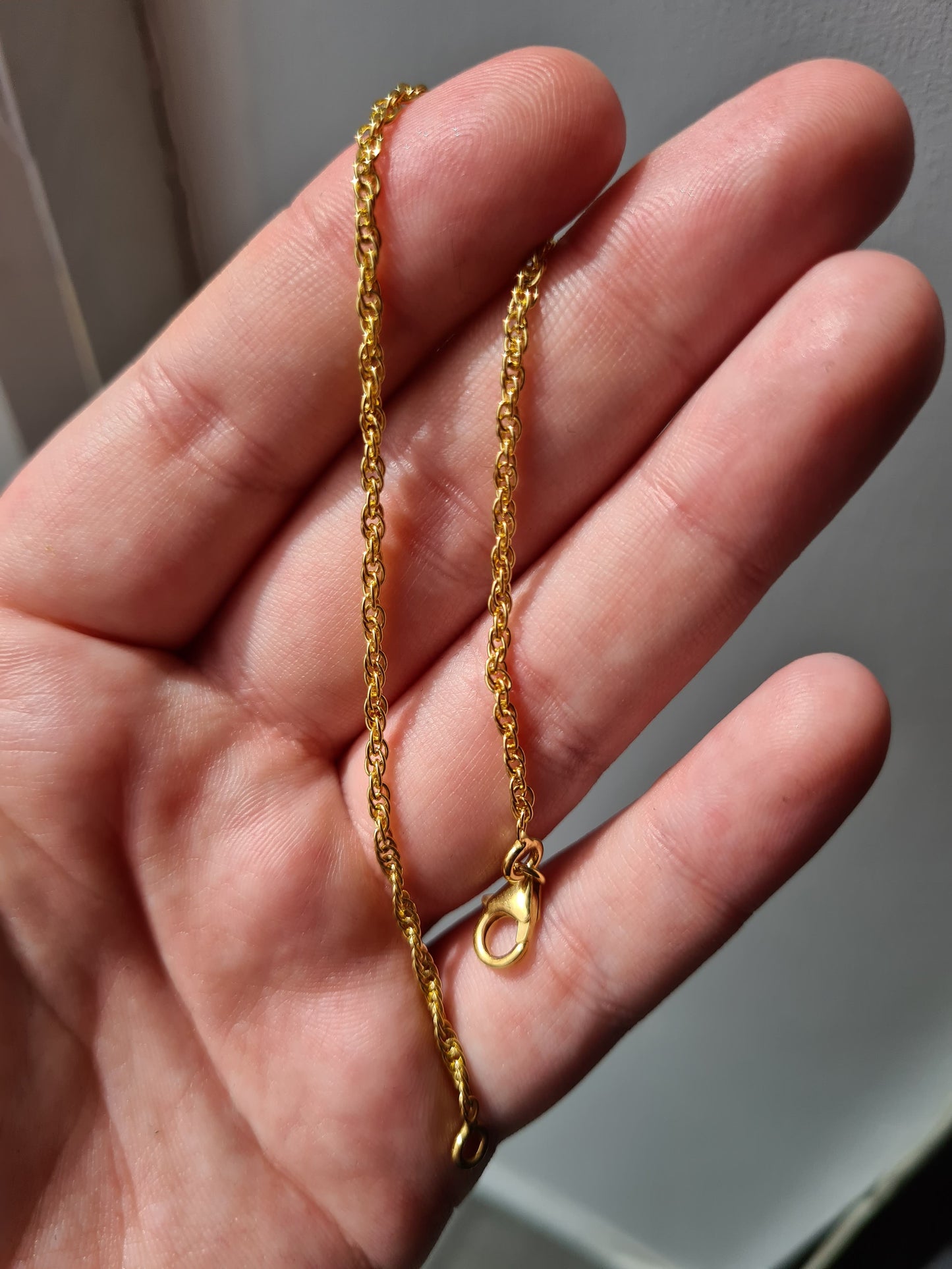 Italian Made Rope Bracelet Size 7.5 in 14K Gold Overlay Sterling Silver