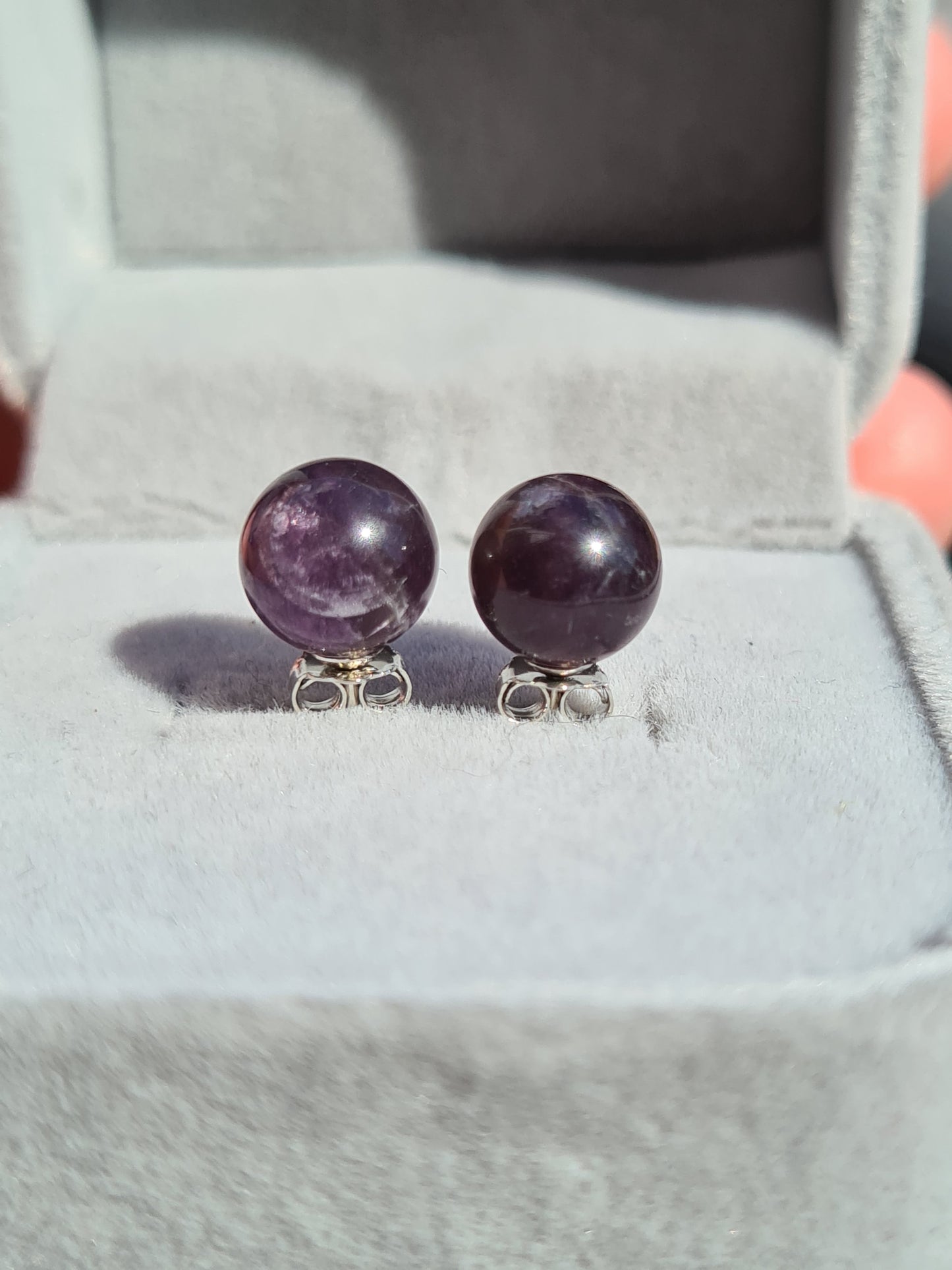 Amethyst Solitaire Stud Earrings 925 Sterling Silver
