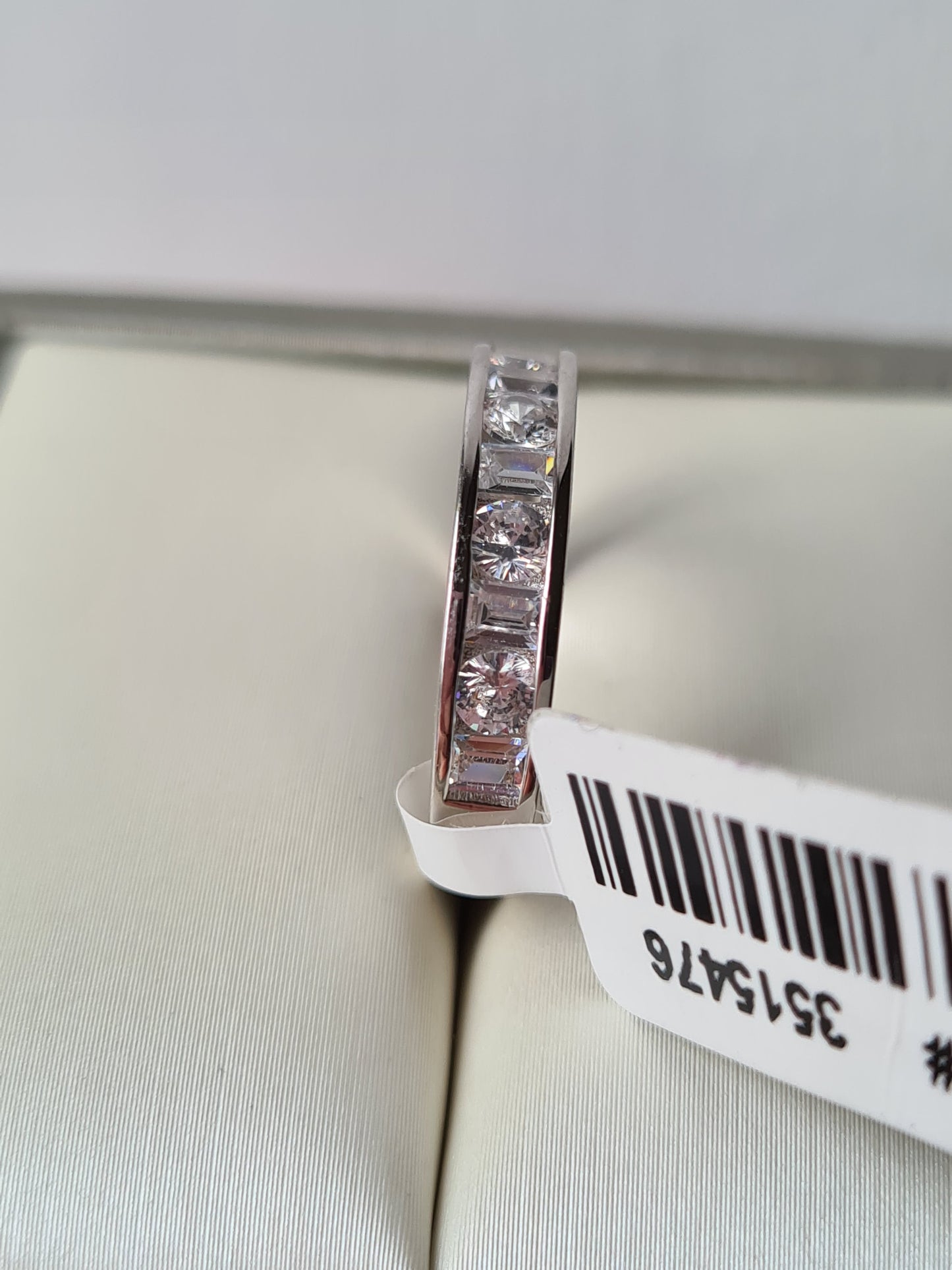 Simulated Diamond Half Eternity Band Ring SIZE L