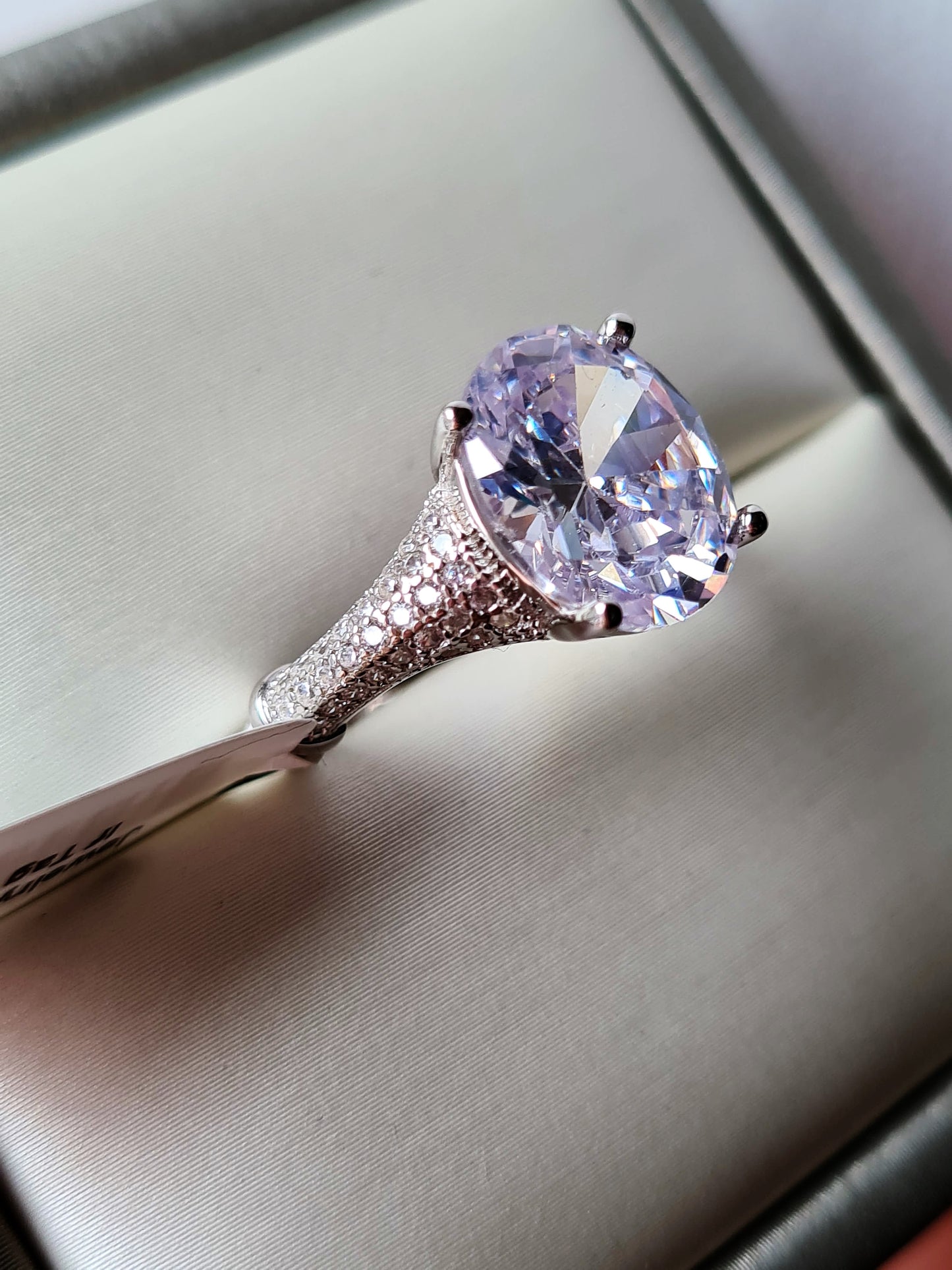 Simulated Diamond Ring 925 Sterling Silver SIZE J