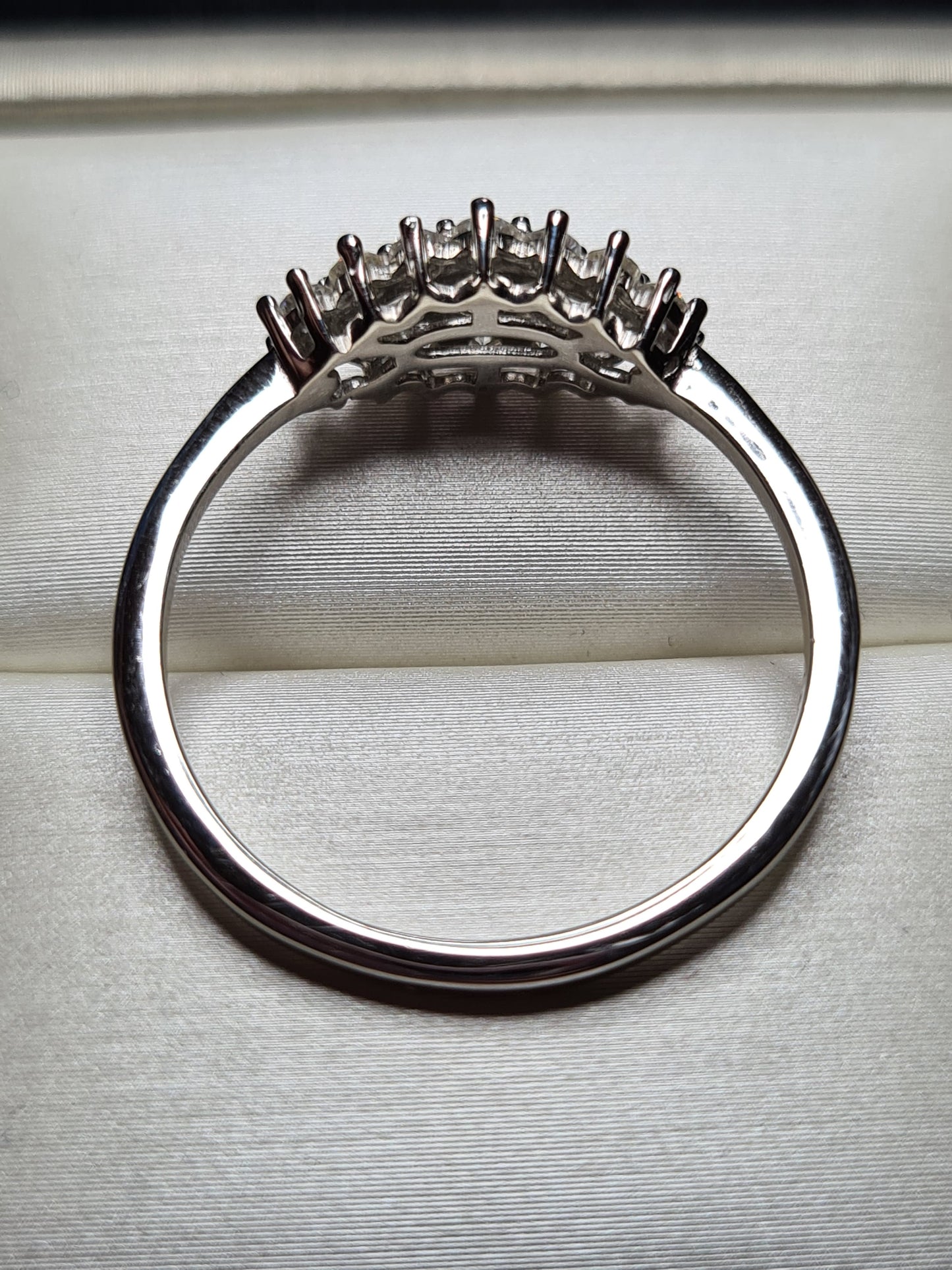 Moissanite Boat Ring 925 Sterling Silver SIZE U