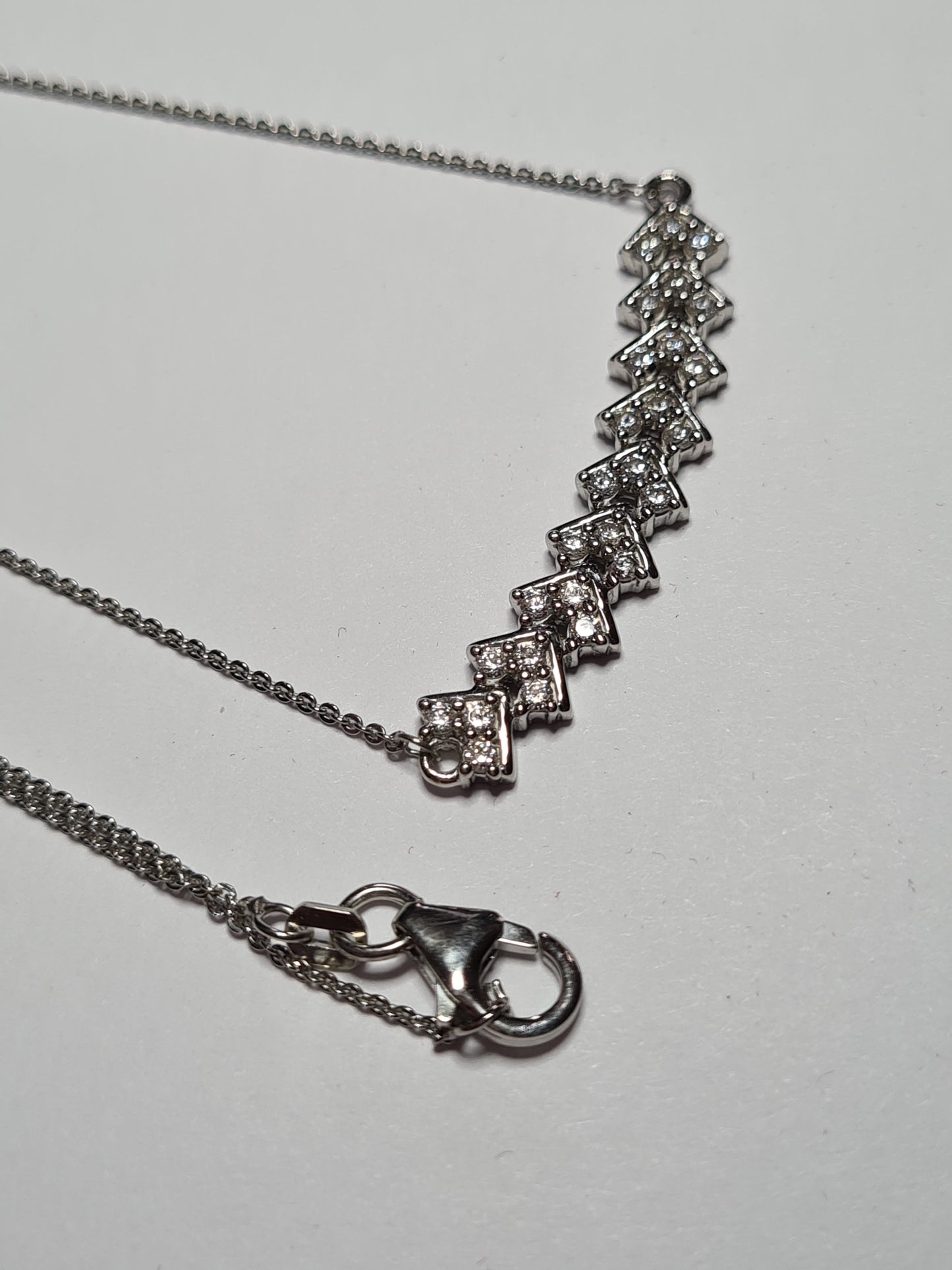 Swarovski Zirconia Cluster Necklace 925 Sterling Silver