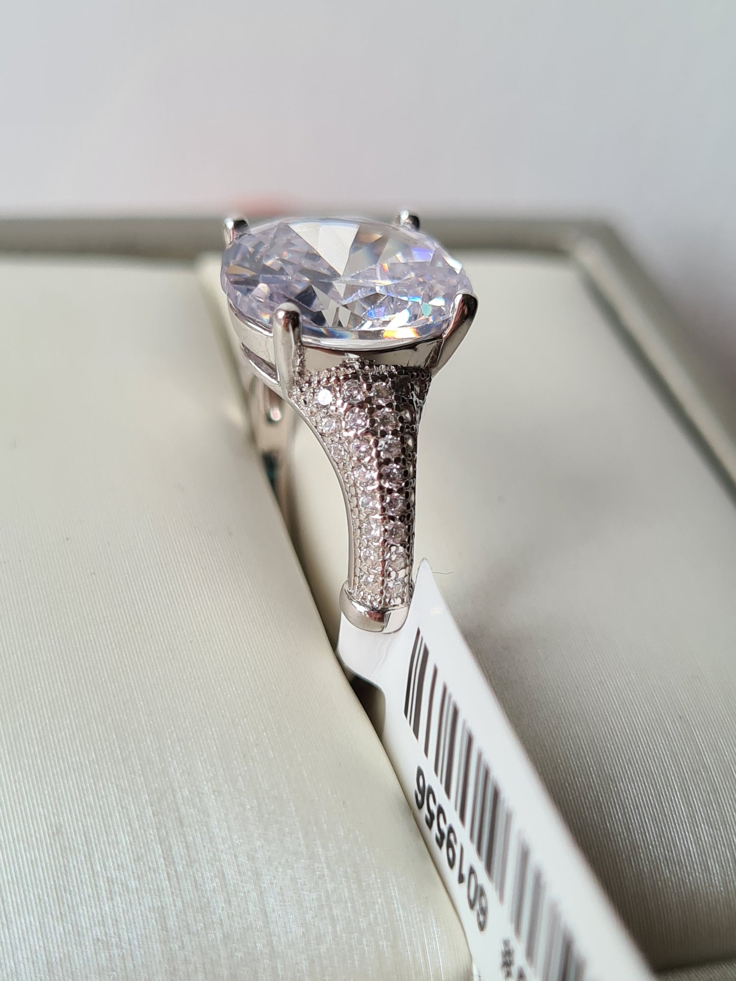 Simulated Diamond Ring 925 Sterling Silver SIZE J