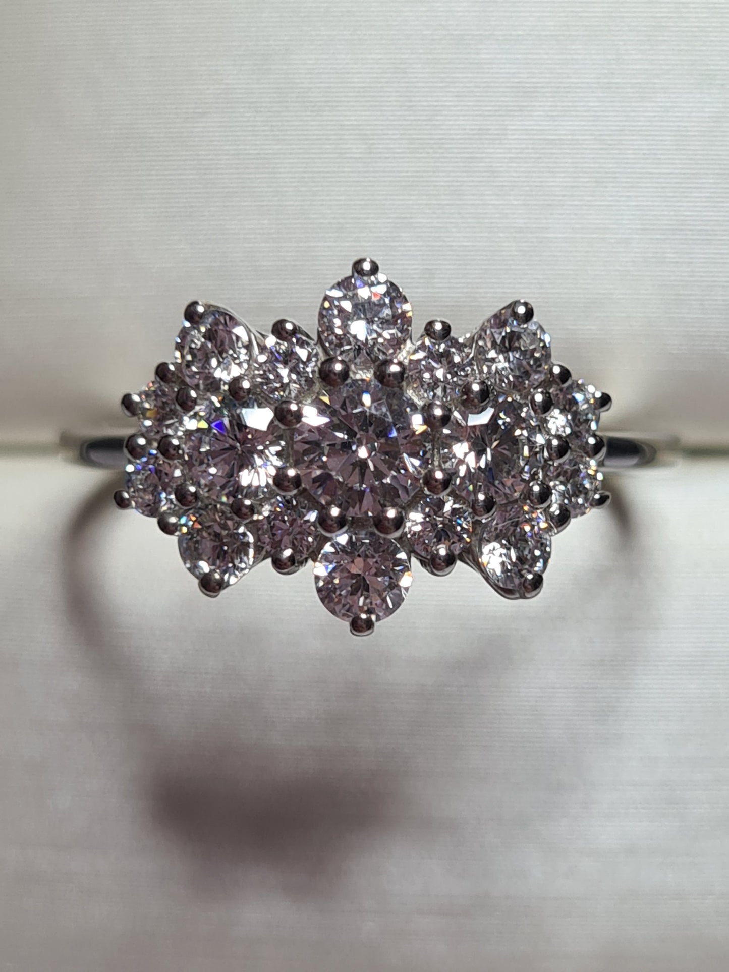 Swarovski Zirconia Cluster boat Ring 925 Sterling Silver SIZES S,U