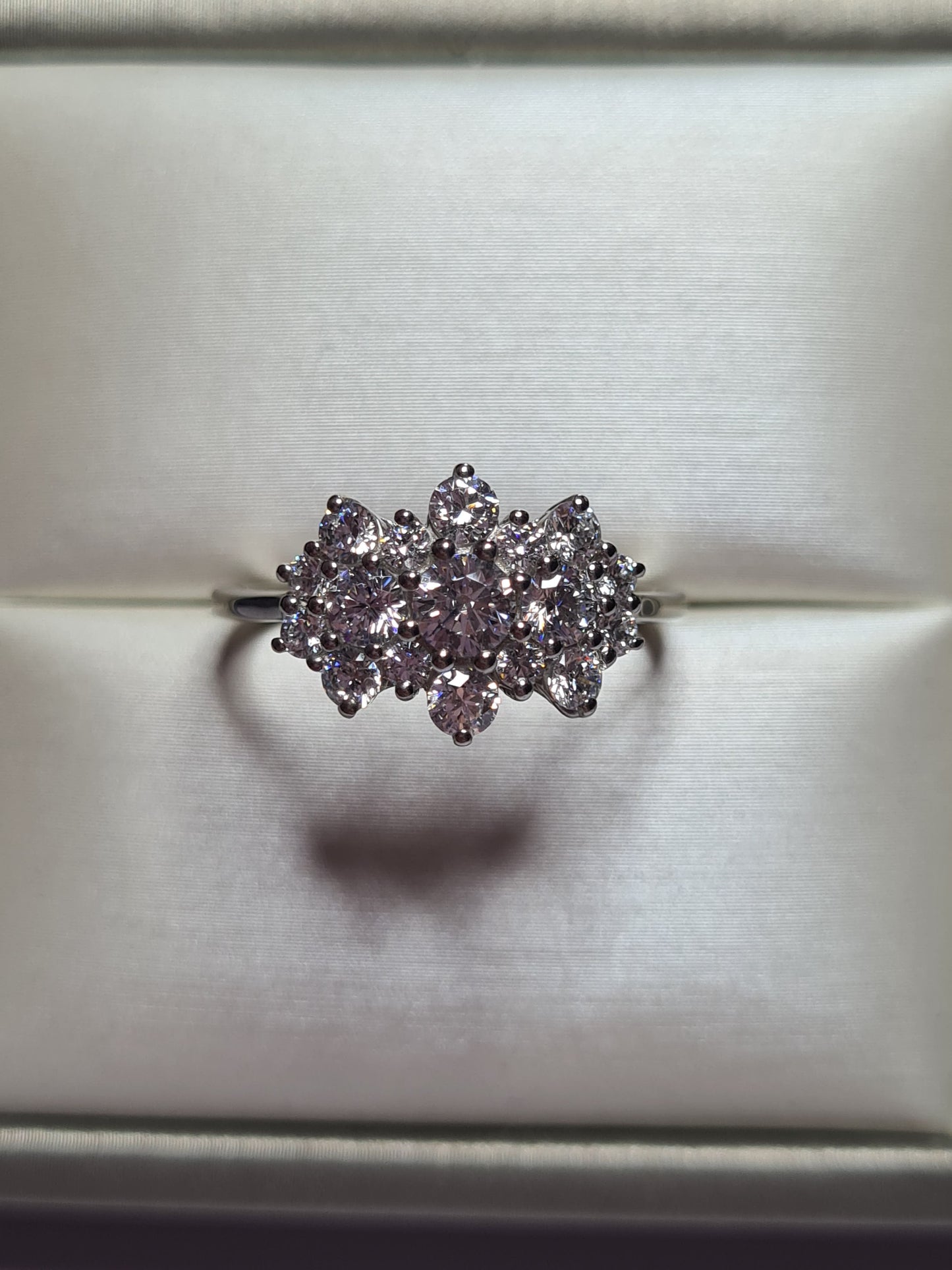 Swarovski Zirconia Cluster boat Ring 925 Sterling Silver SIZES S,U