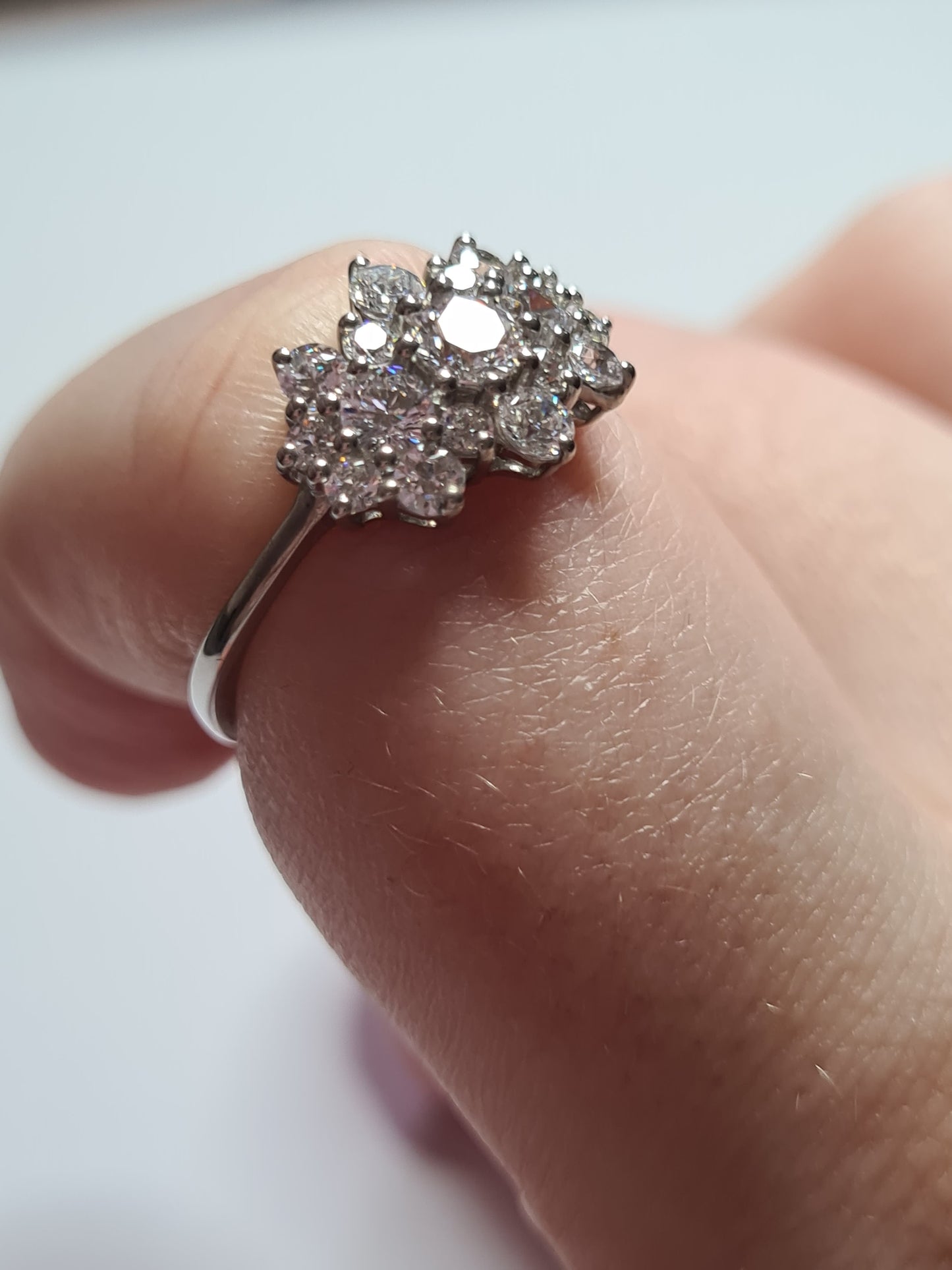 Swarovski Zirconia Cluster boat Ring 925 Sterling Silver SIZES S,U