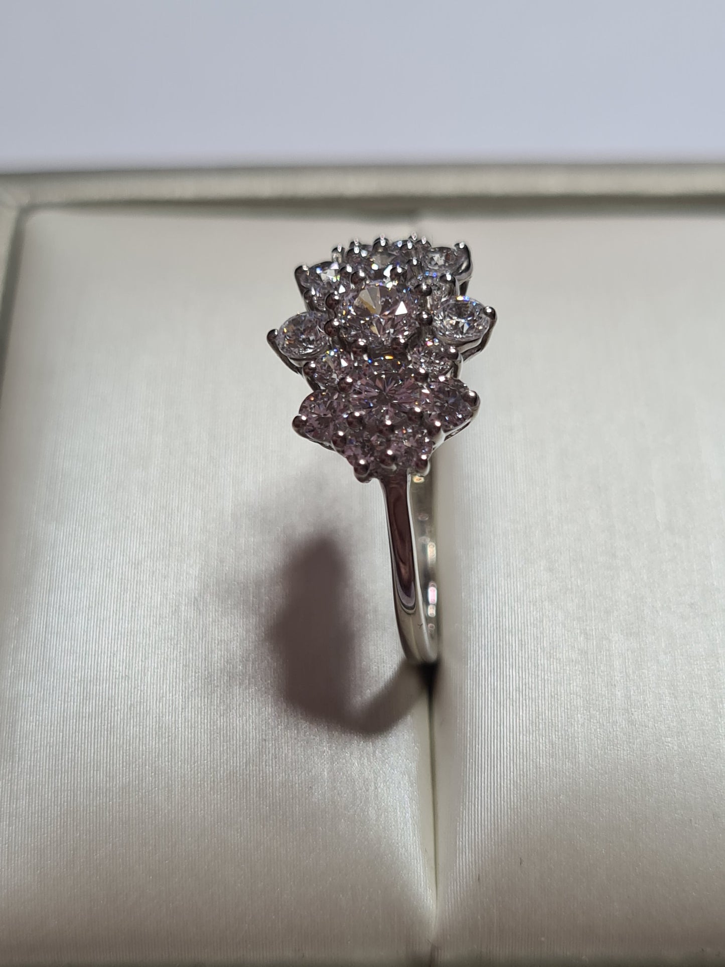 Swarovski Zirconia Cluster boat Ring 925 Sterling Silver SIZES S,U