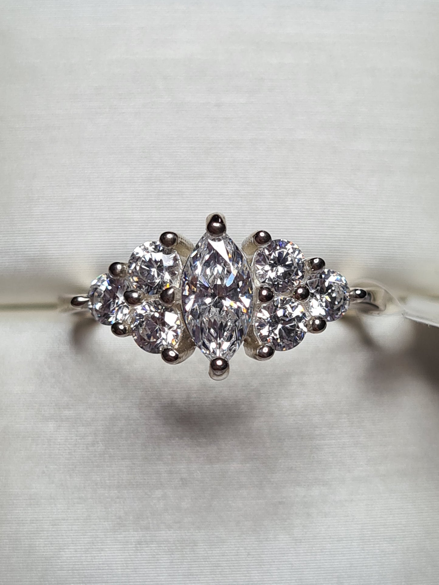 Marquise Swarovski Zirconia Ring sterling silver SIZE N