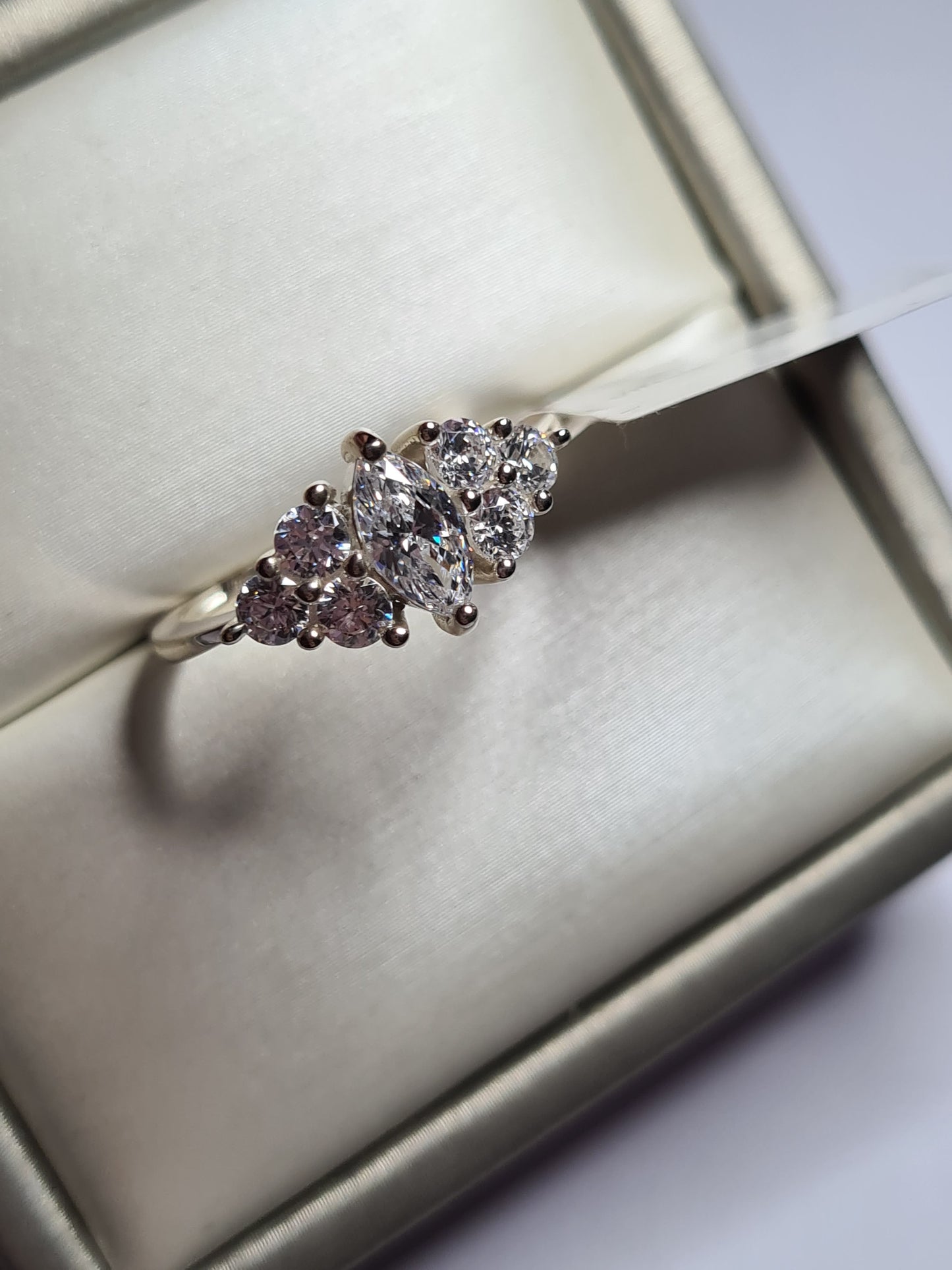 Marquise Swarovski Zirconia Ring sterling silver SIZE N