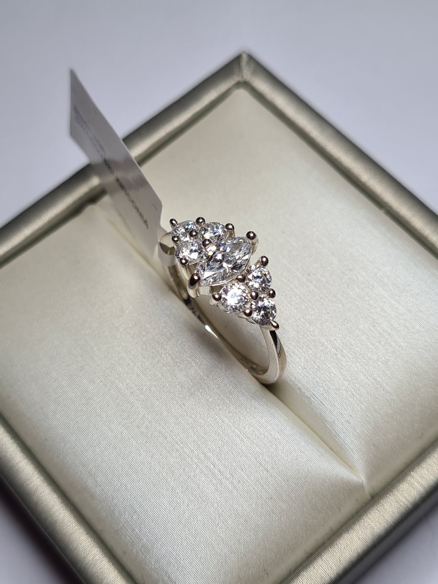 Marquise Swarovski Zirconia Ring sterling silver SIZE N