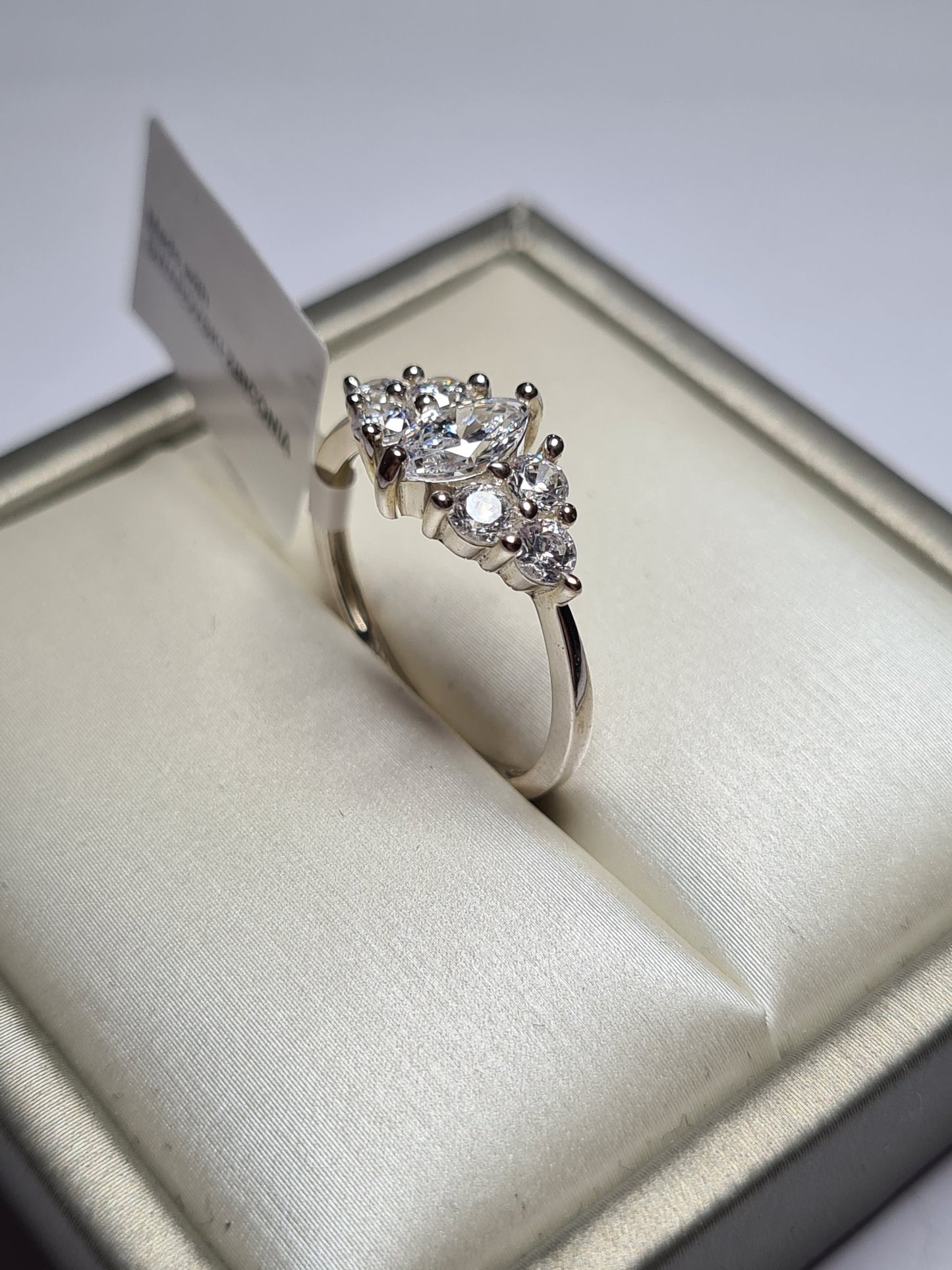 Marquise Swarovski Zirconia Ring sterling silver SIZE N