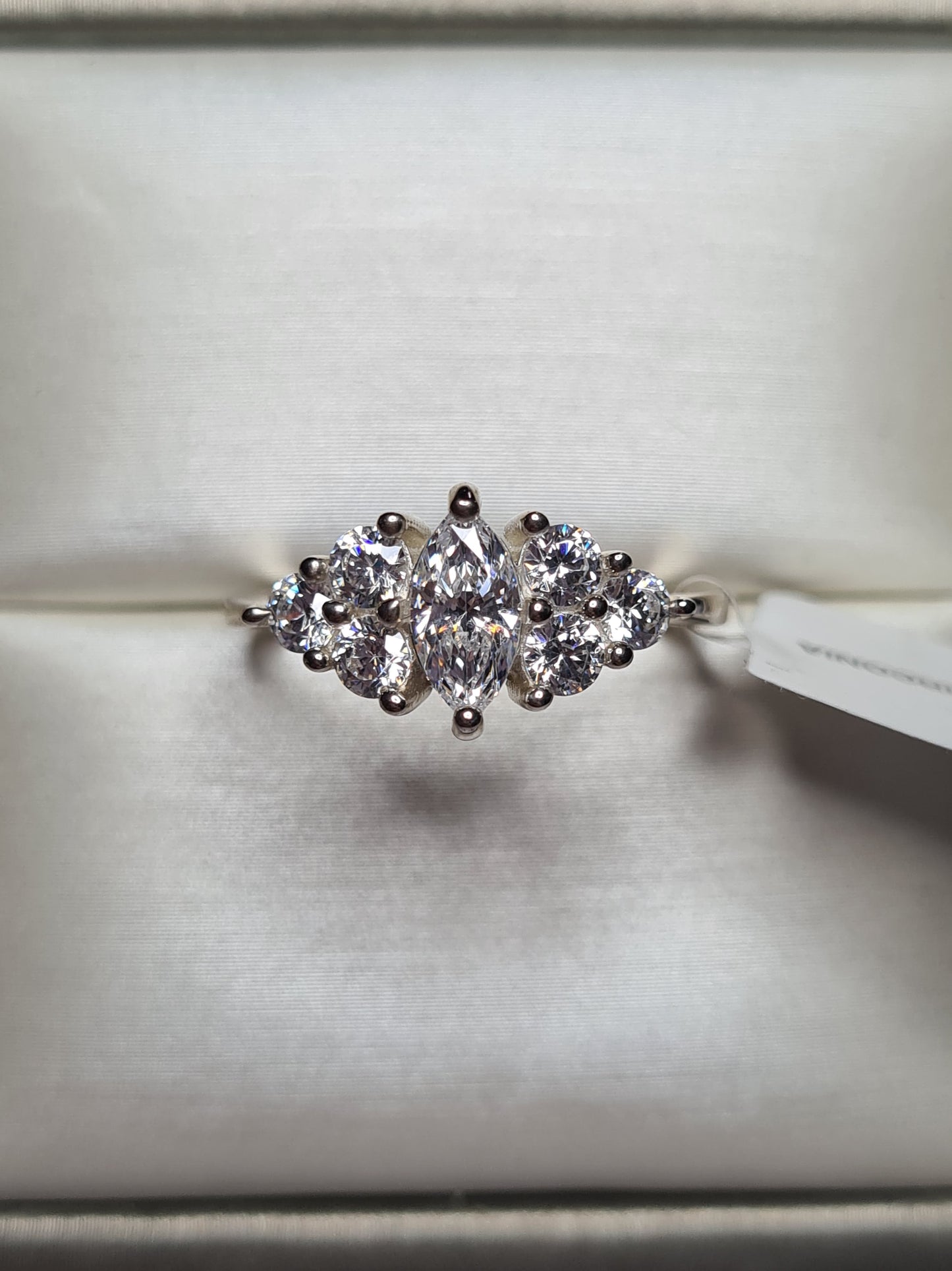 Marquise Swarovski Zirconia Ring sterling silver SIZE N