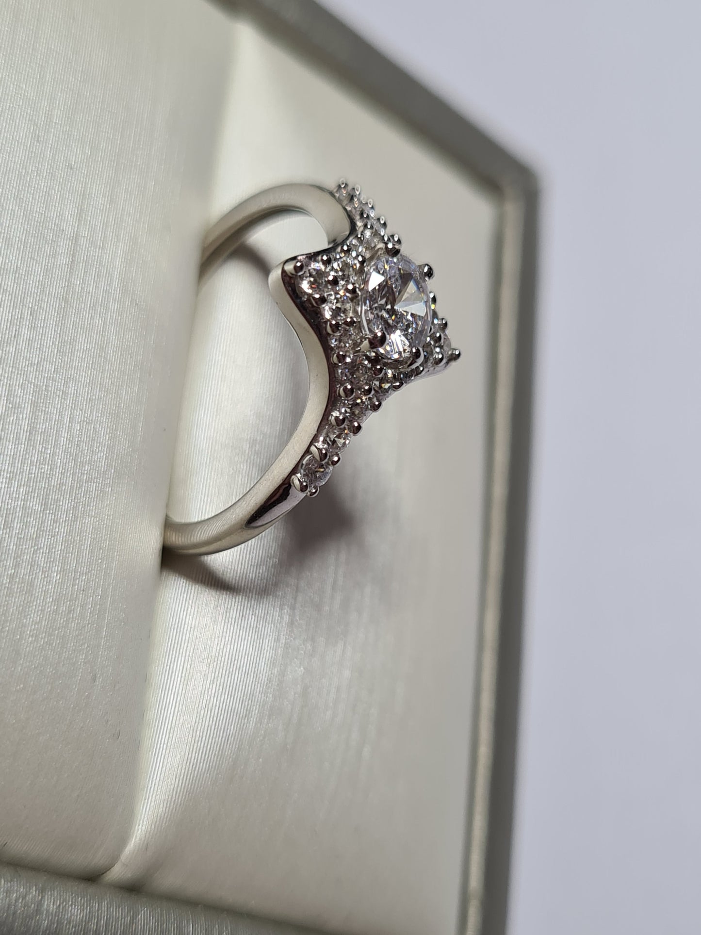 1.12 Ct Cluster Swarovski Zirconia Sterling Silver Ring SIZE M