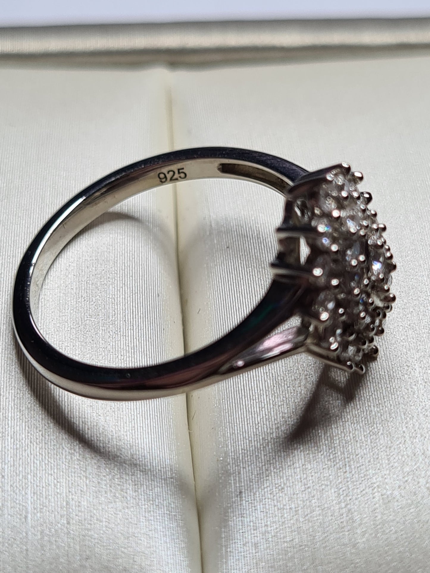 1.01 Ct Swarovski Zirconia Cluster Ring Sterling Silver SIZE N