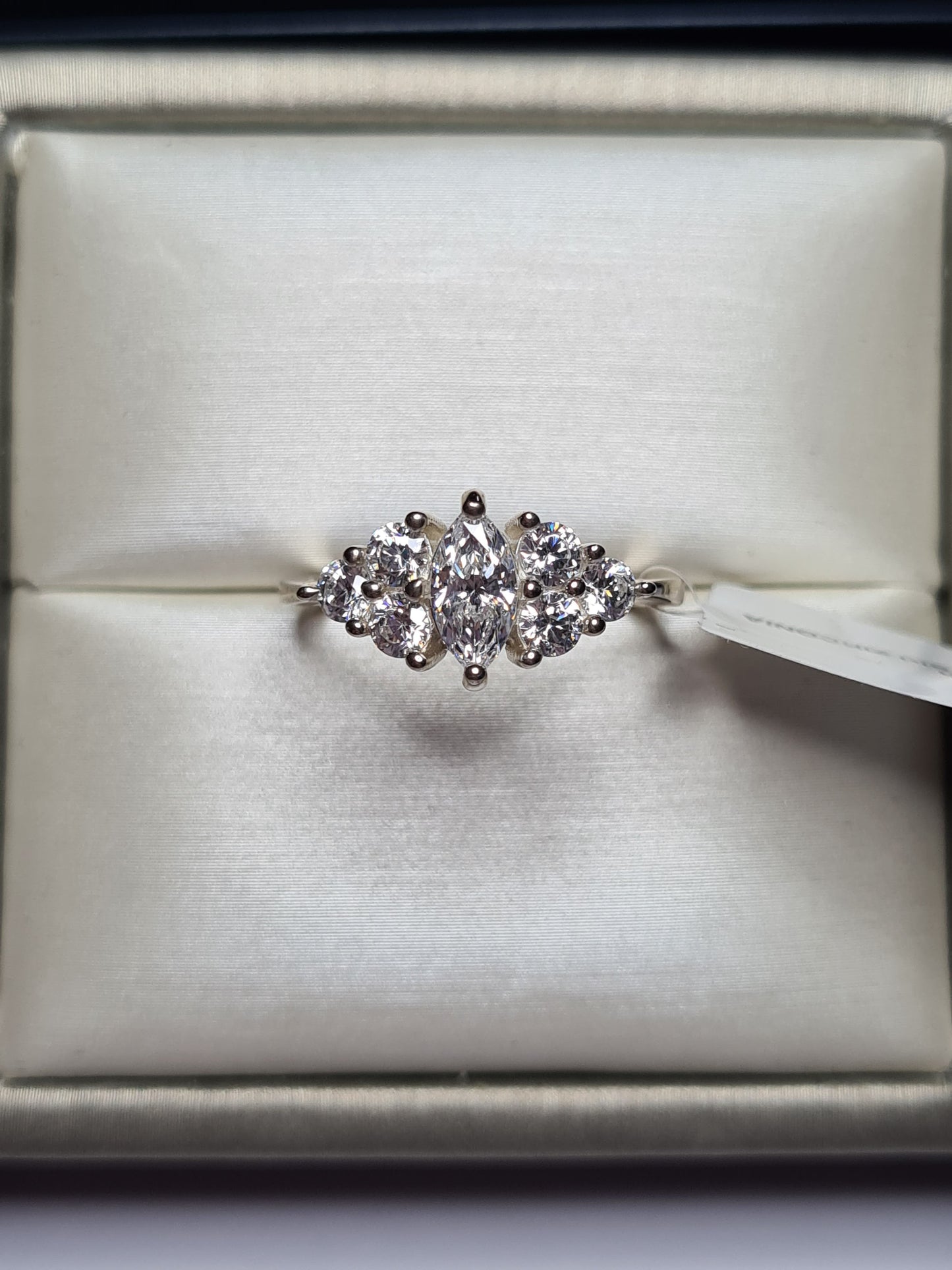 Marquise Swarovski Zirconia Ring sterling silver SIZE N