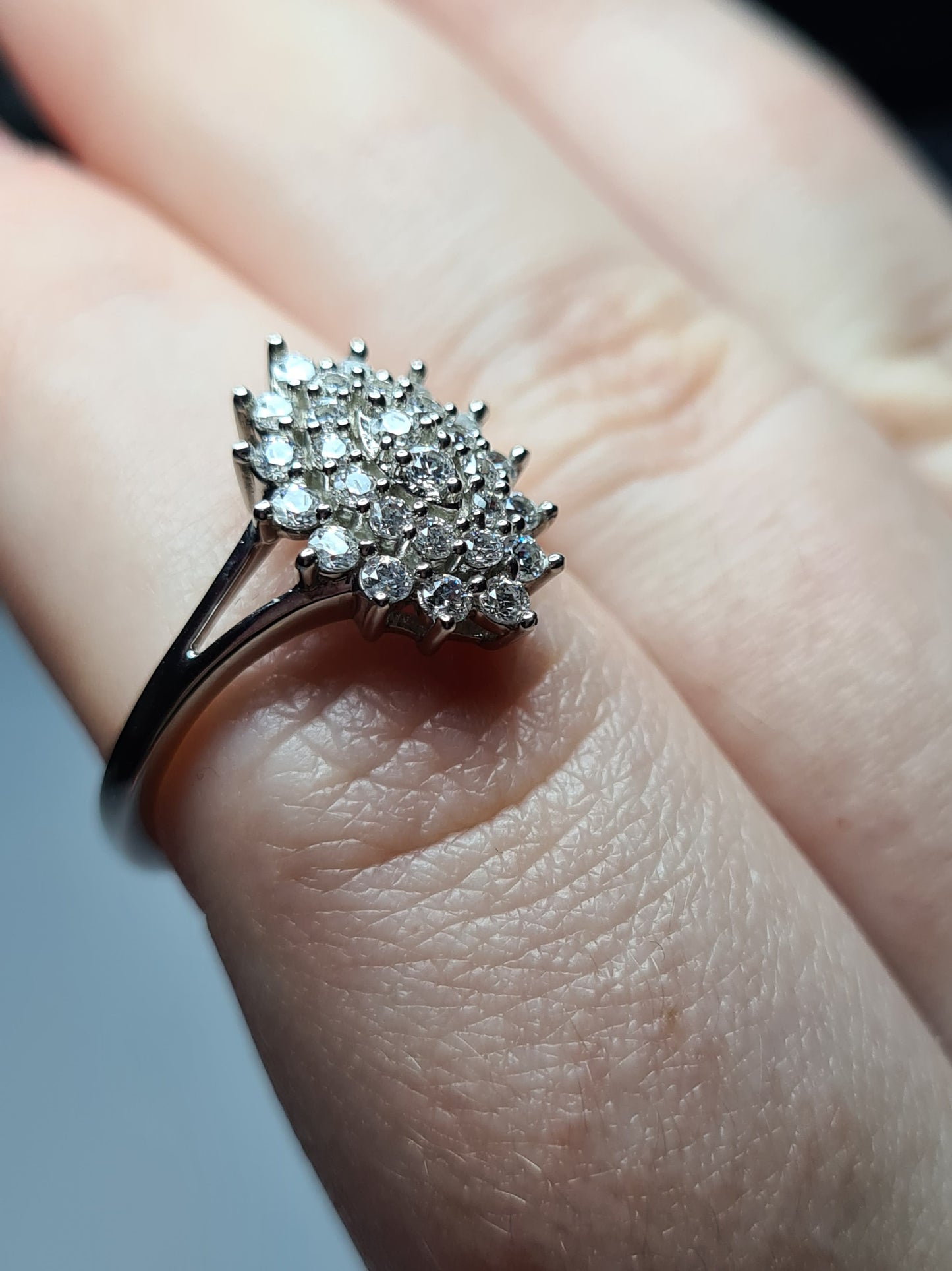 1.01 Ct Swarovski Zirconia Cluster Ring Sterling Silver SIZE N