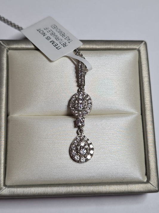 Swarovski Zirconia Droplet Pendant 925 Sterling Silver