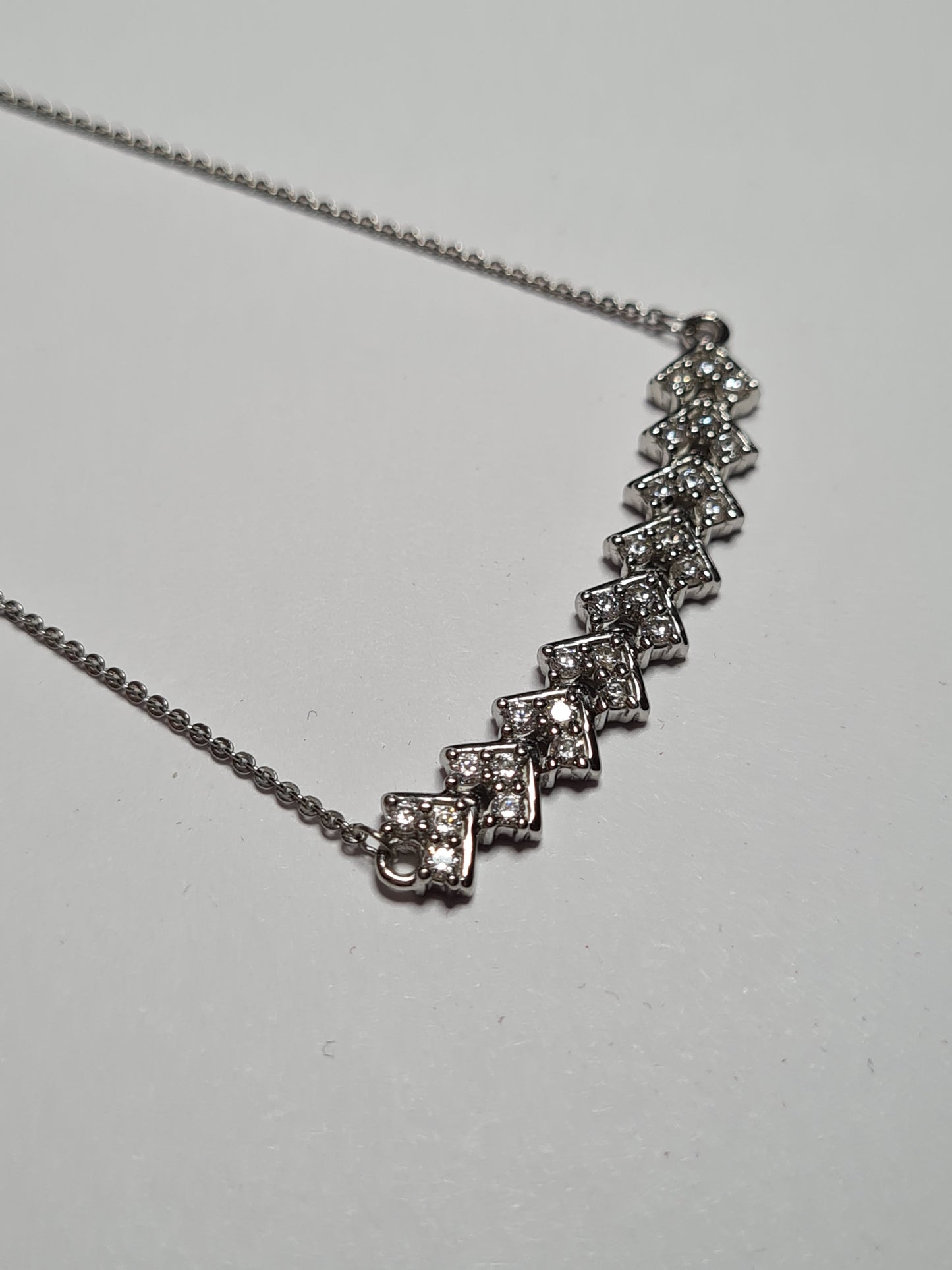 Swarovski Zirconia Cluster Necklace 925 Sterling Silver