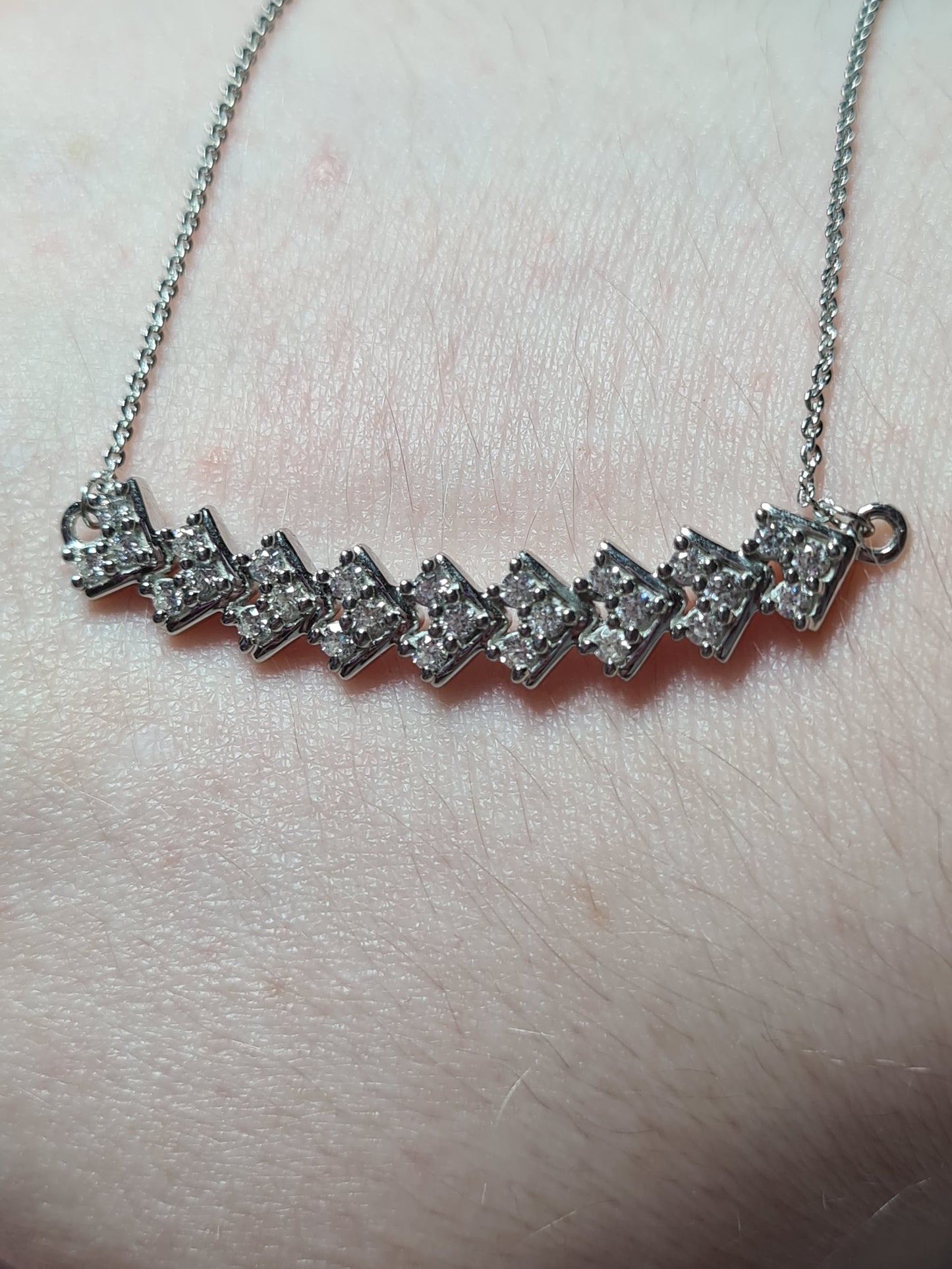 Swarovski Zirconia Cluster Necklace 925 Sterling Silver