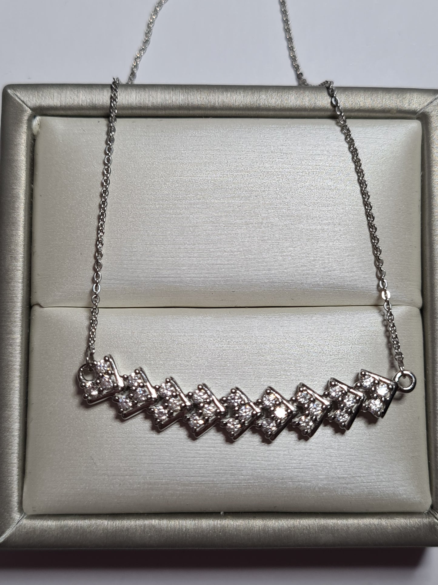 Swarovski Zirconia Cluster Necklace 925 Sterling Silver