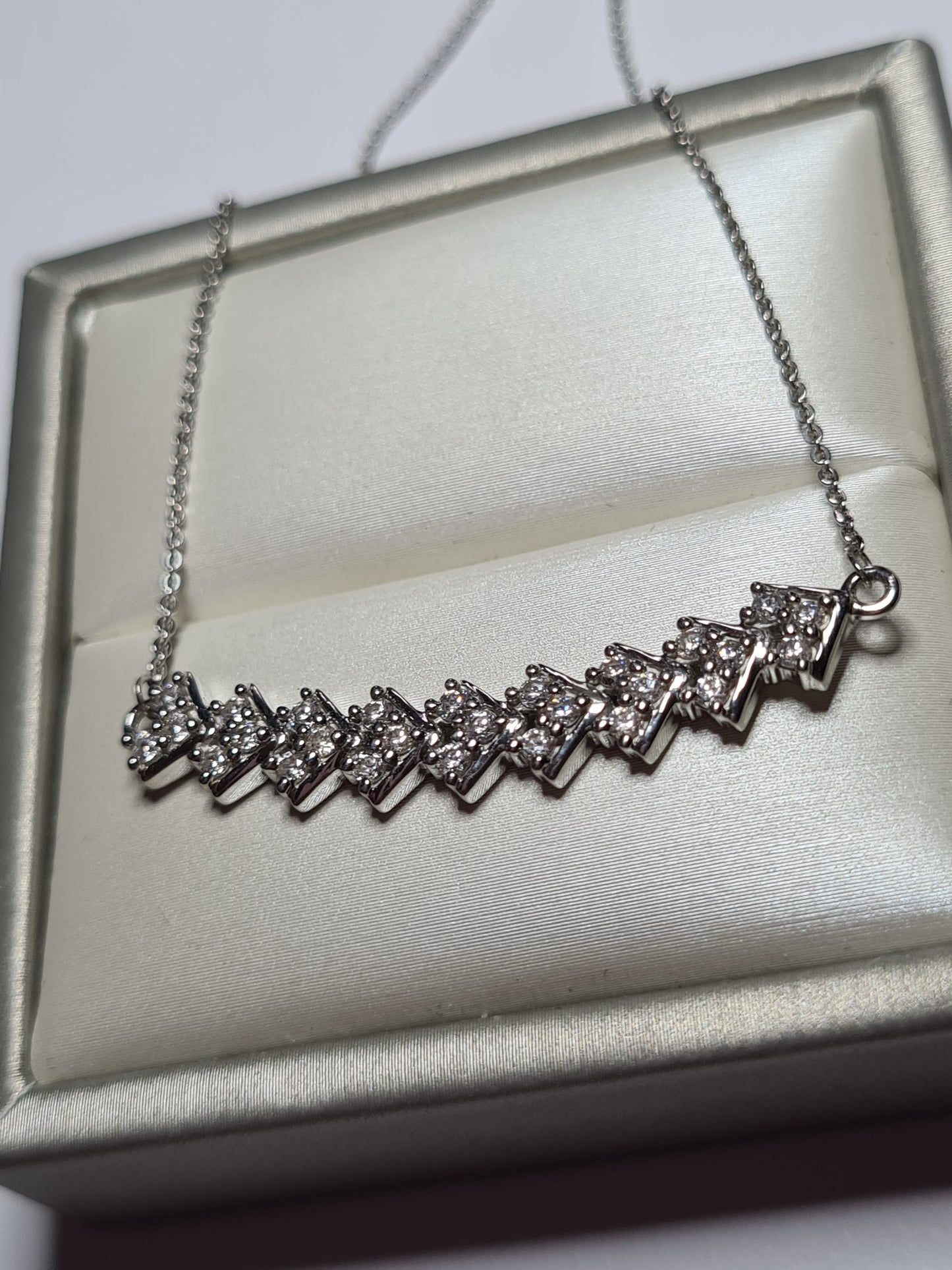 Swarovski Zirconia Cluster Necklace 925 Sterling Silver