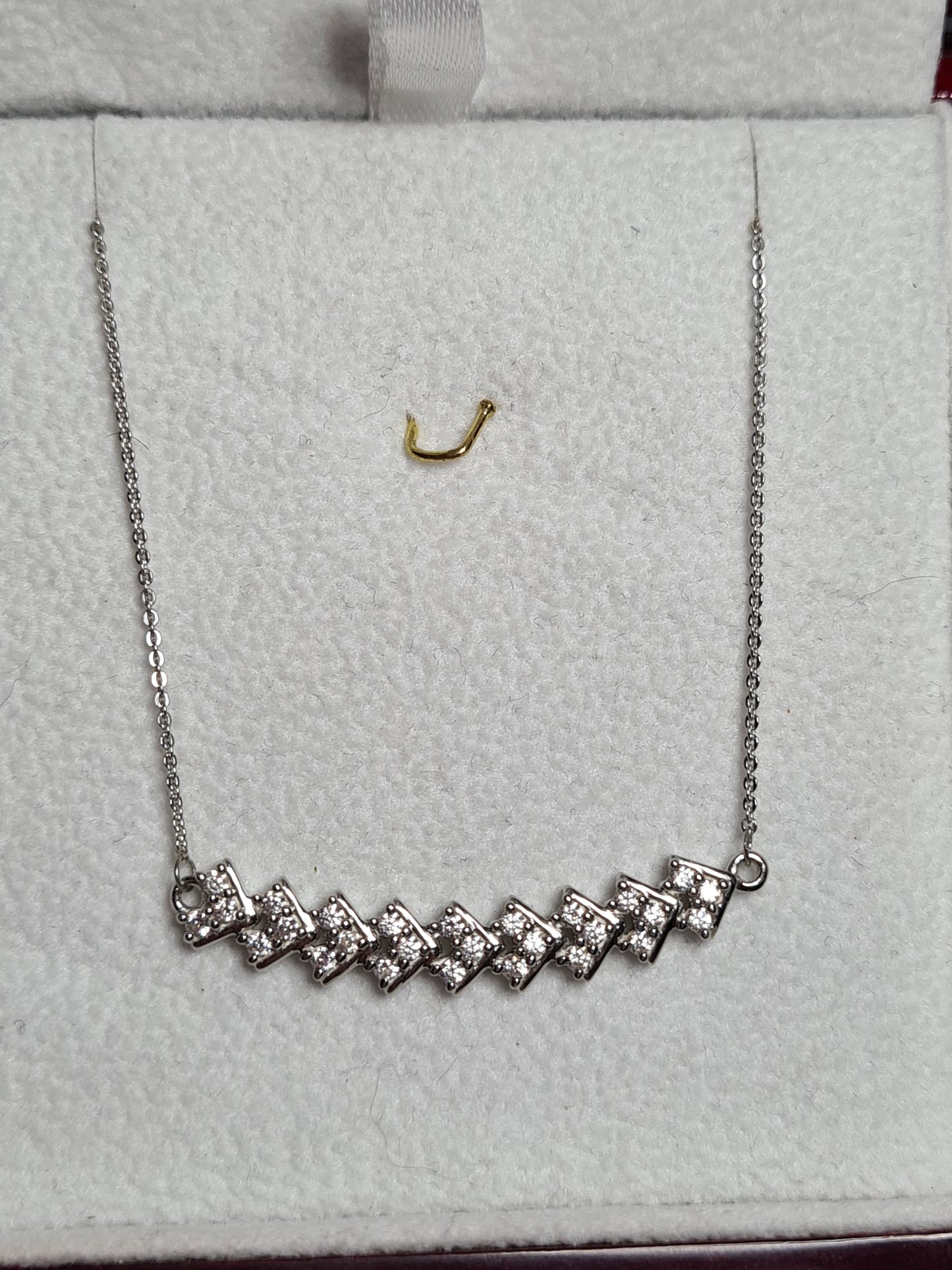 Swarovski Zirconia Cluster Necklace 925 Sterling Silver