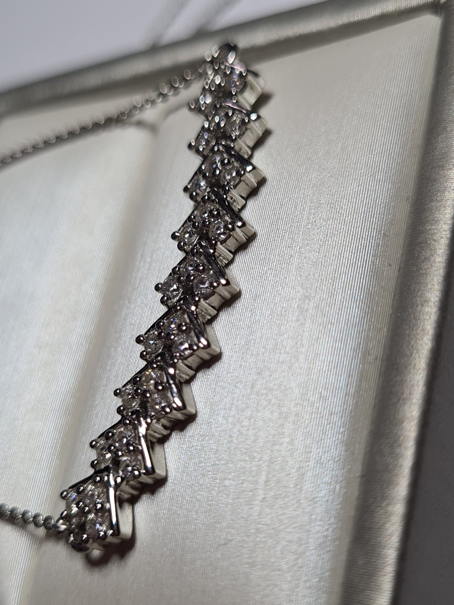 Swarovski Zirconia Cluster Necklace 925 Sterling Silver