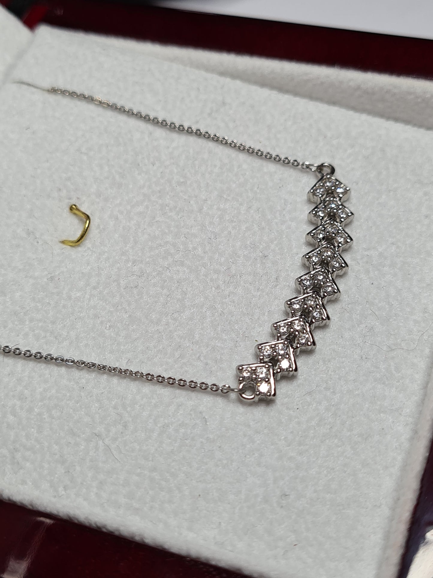 Swarovski Zirconia Cluster Necklace 925 Sterling Silver