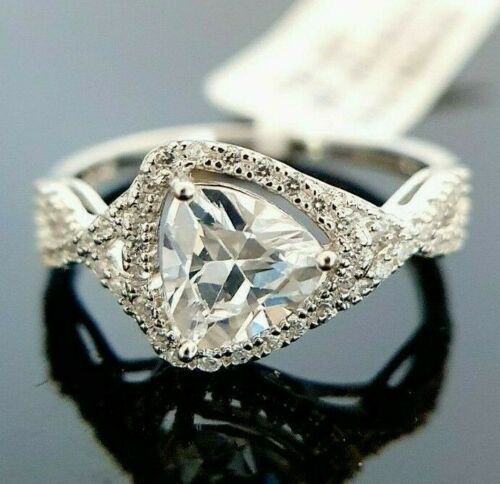 Simulated Diamond Criss-Cross  Ring 925 Sterling Silver SIZE S