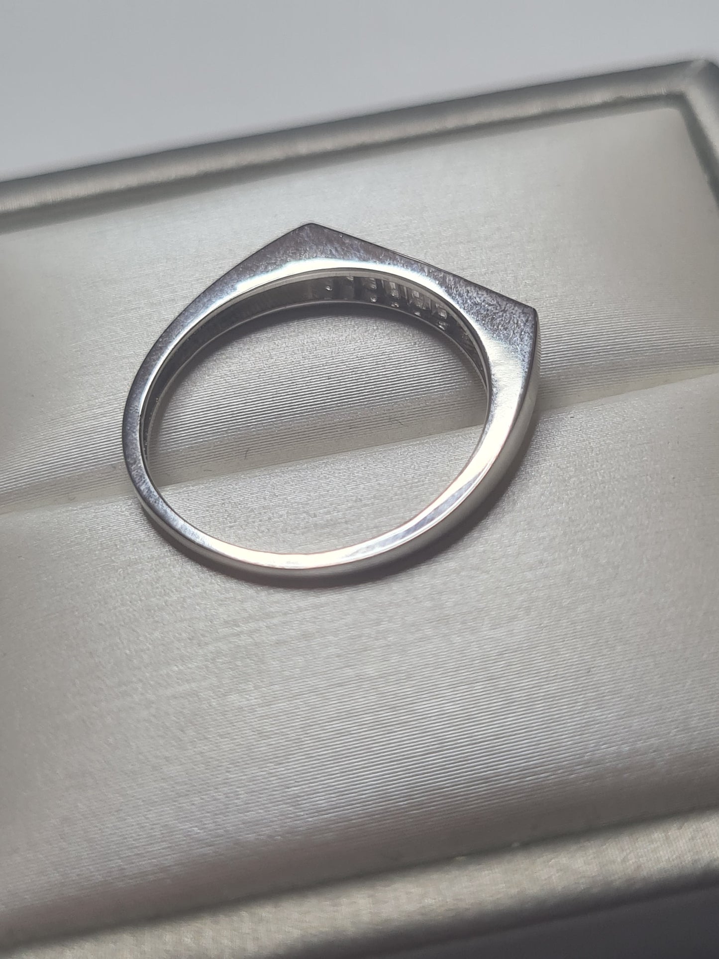 Simulated Baguette cut Diamond Ring 925 Sterling Silver SIZE R
