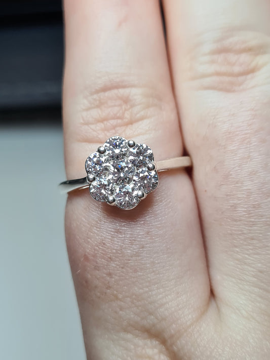 Swarovski Zirconia Pressure Set Ring set in Sterling Silver SIZE S