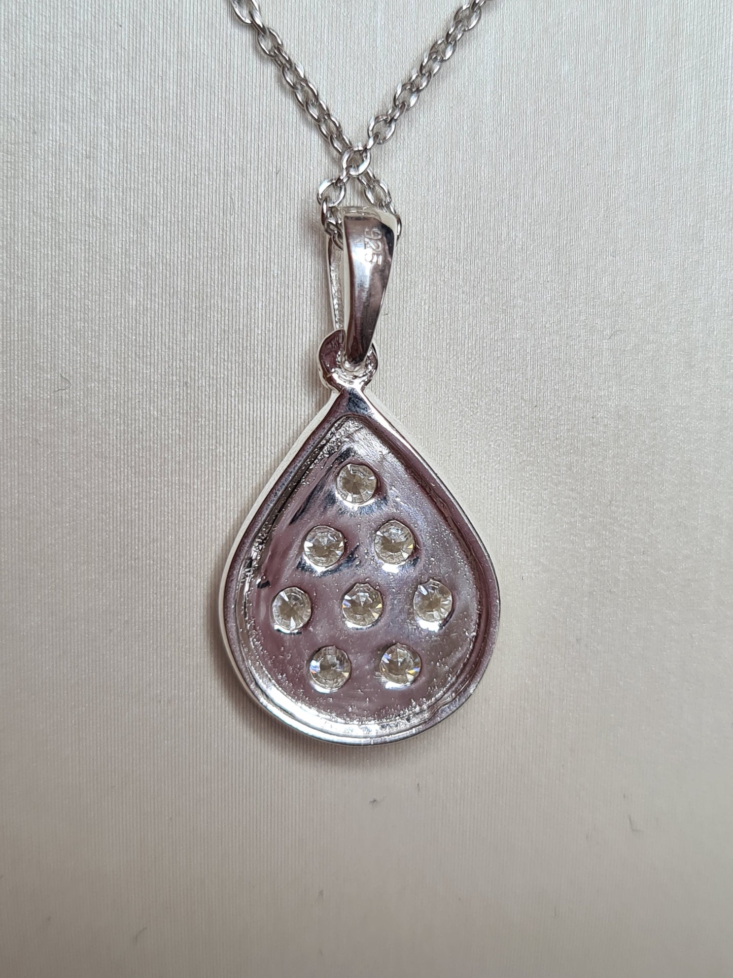 Swarovski Zirconia Cluster Pear Drop Necklace sterling silver