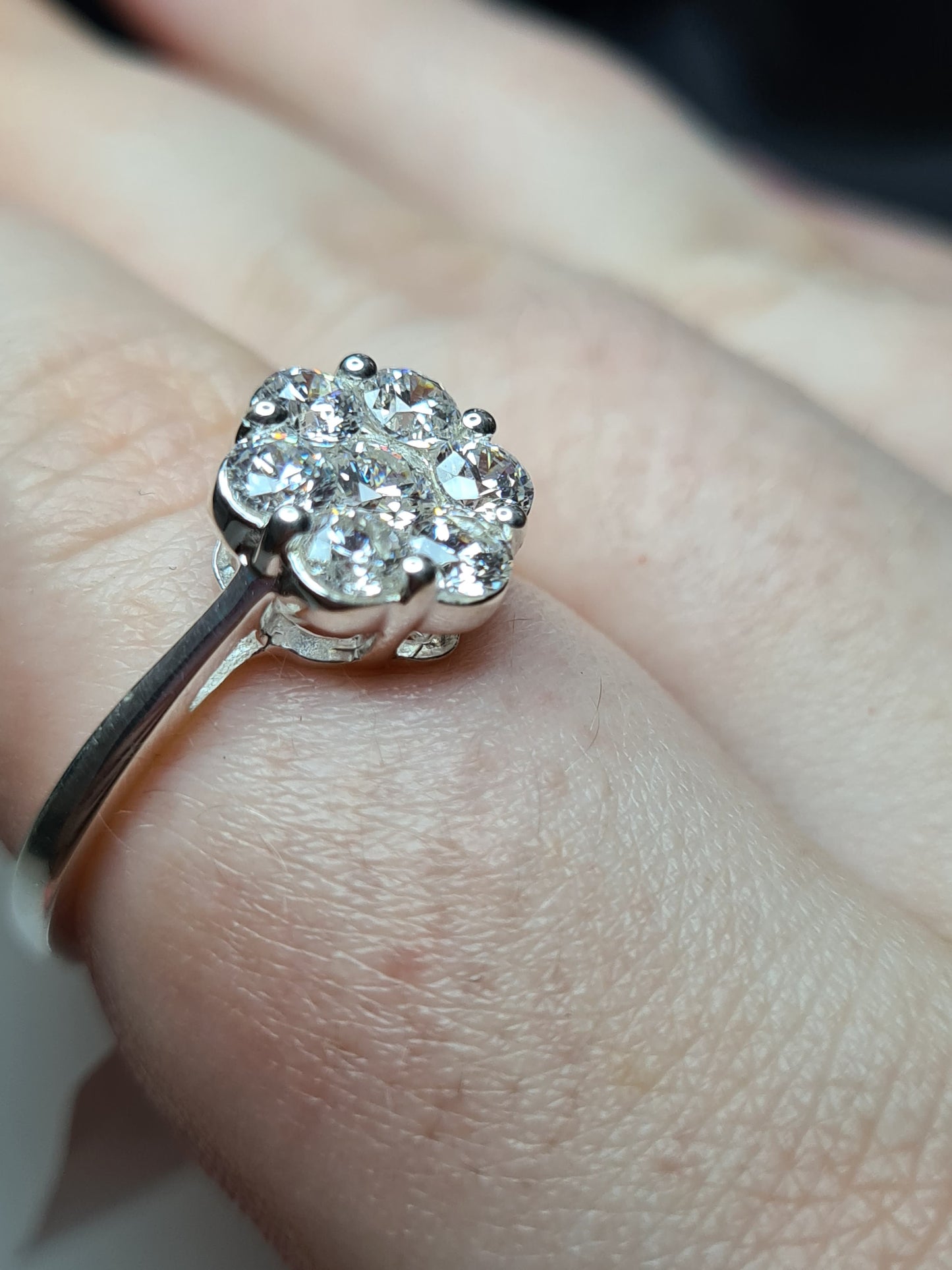 Swarovski Zirconia Pressure Set Ring set in Sterling Silver SIZE S