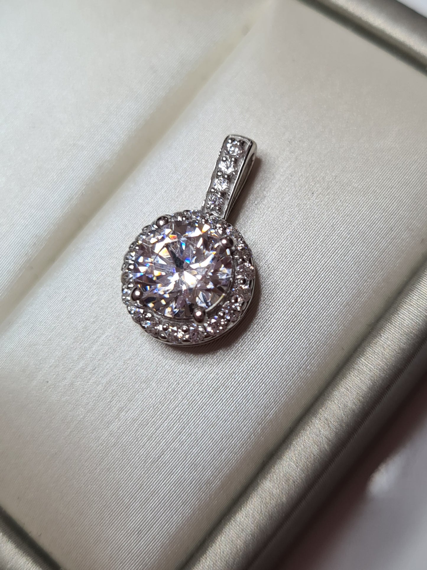 2 Piece Set SWAROVSKI ZIRCONIA Pendant And Ring Set in Sterling Silver RING SIZES L, N, Q