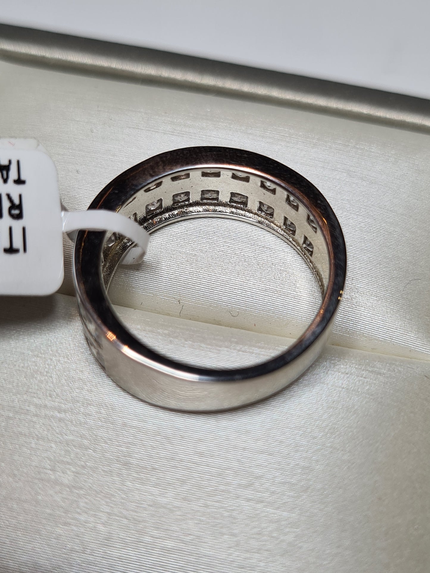 Simulated Diamond Half Eternity Band Ring SIZE M