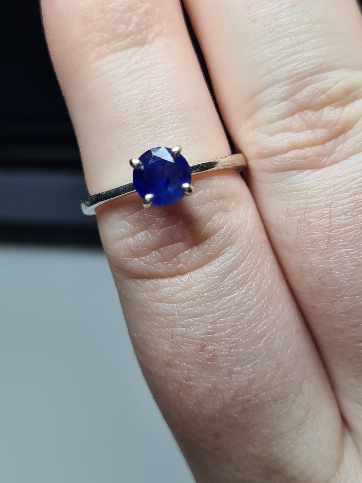 Masoala Sapphire and Blue Apatite Ring in Sterling Silver SIZES M , N