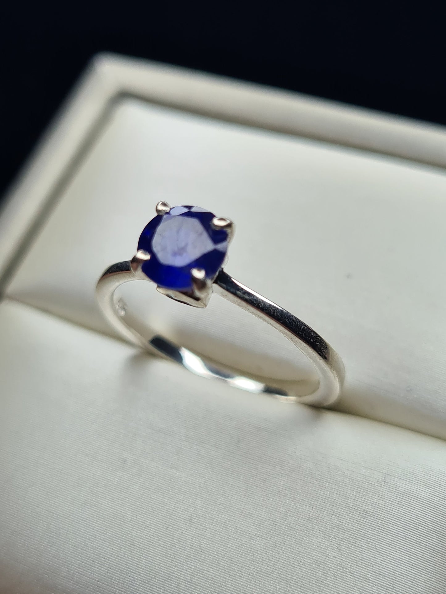 Masoala Sapphire and Blue Apatite Ring in Sterling Silver SIZES M , N