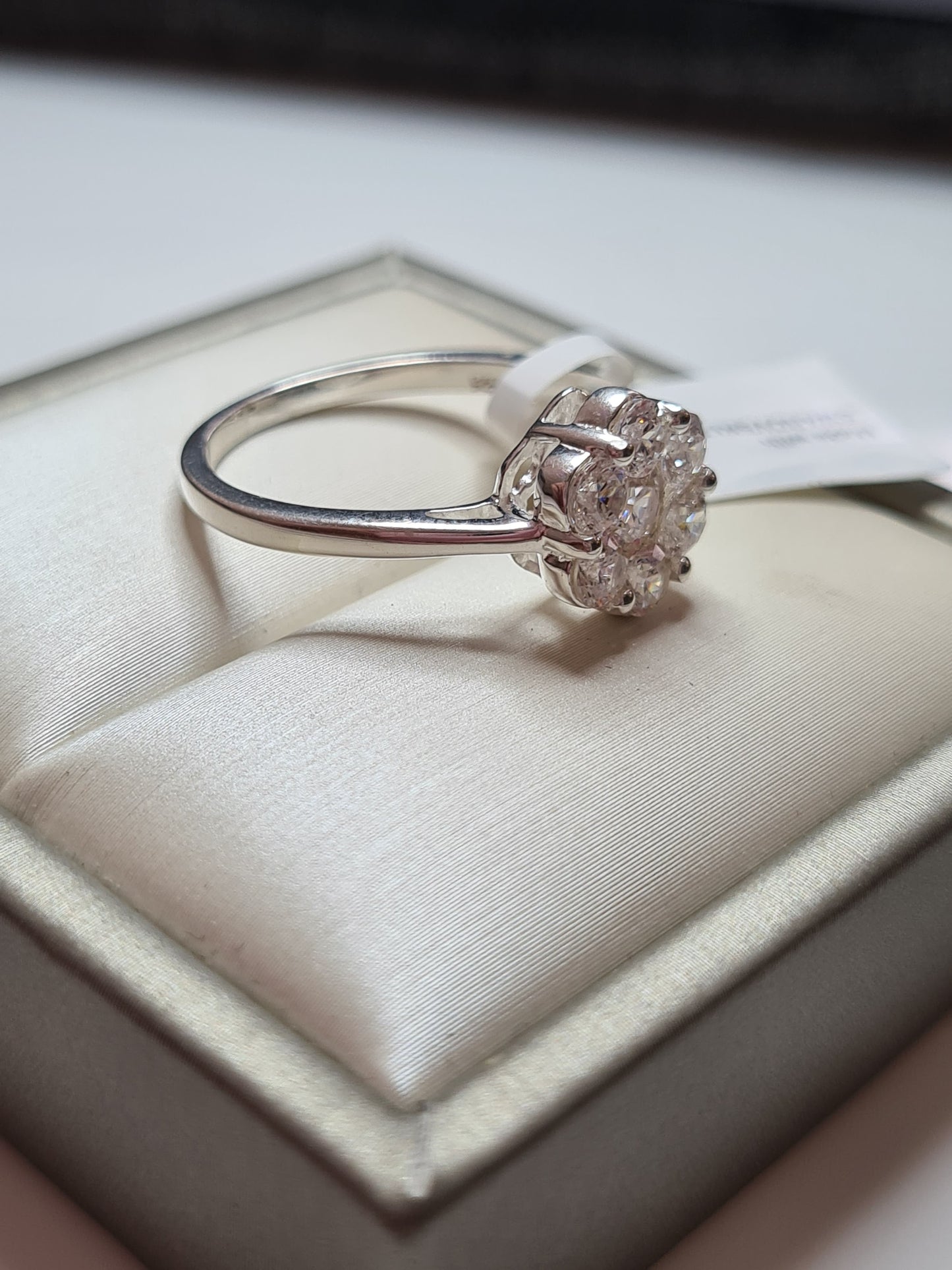 Swarovski Zirconia Pressure Set Ring set in Sterling Silver SIZE S